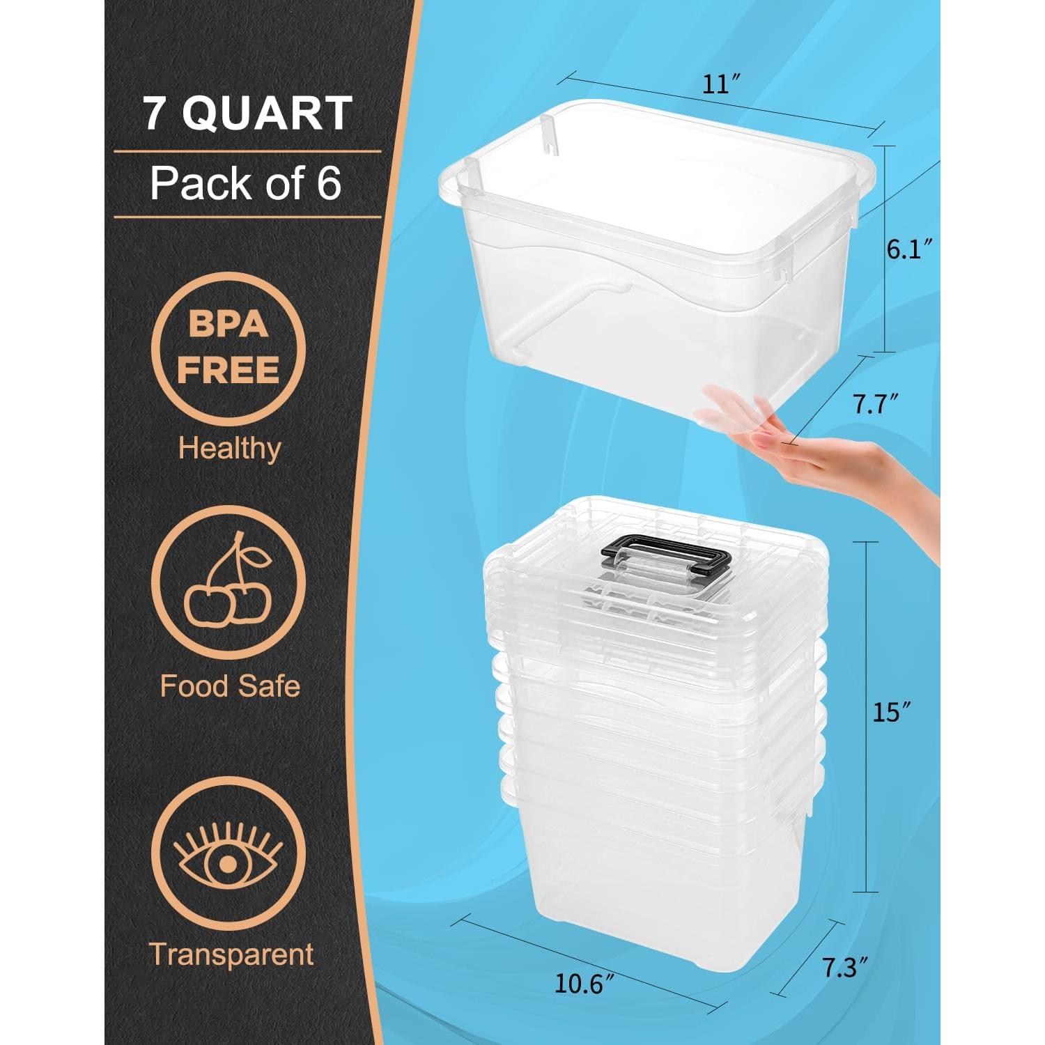 Bins de Almacenamiento Apilables EOENVIVS 6 Paquetes 6.61L