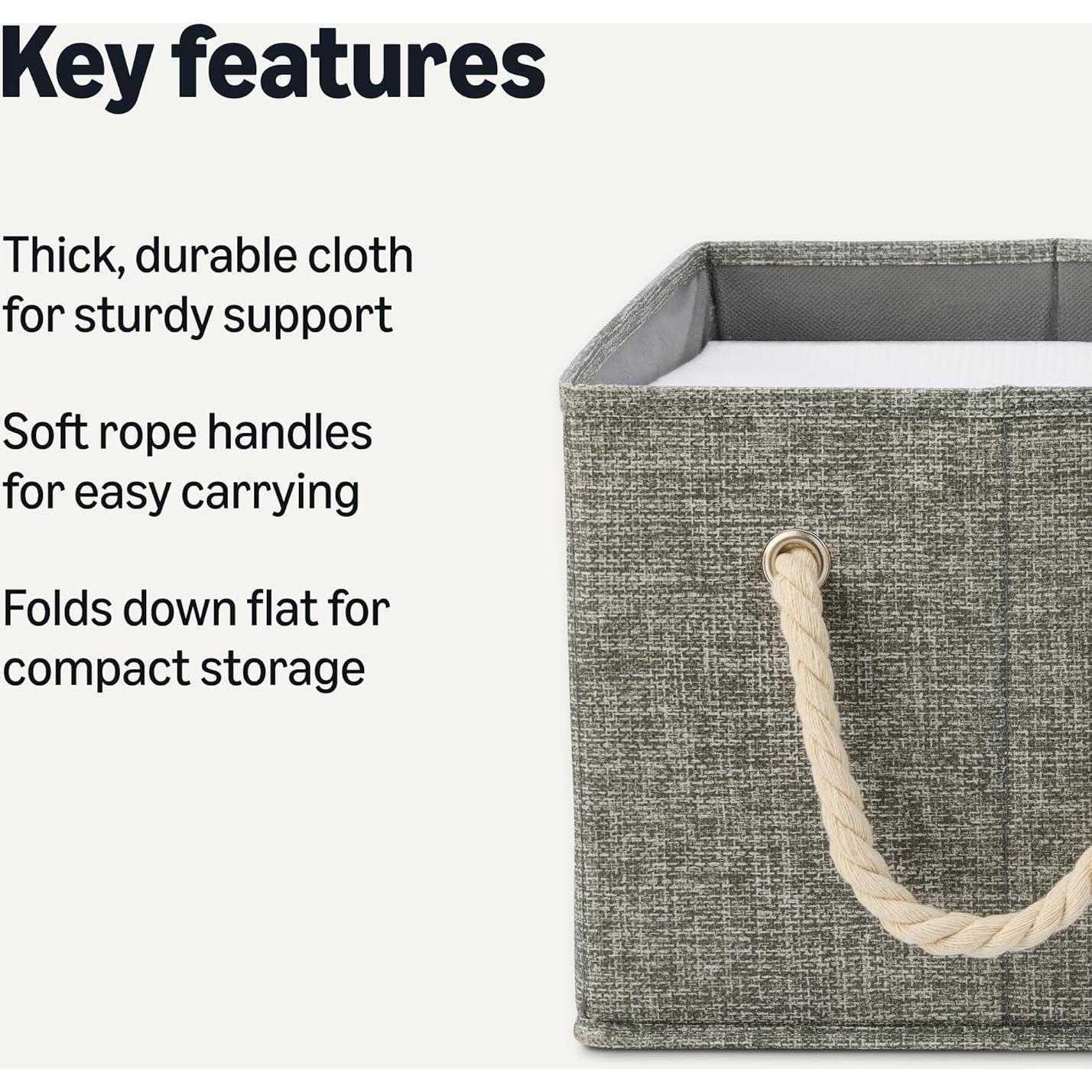 Cajas de Almacenamiento Plegables Amazon Basics 3 Pzas Carbón