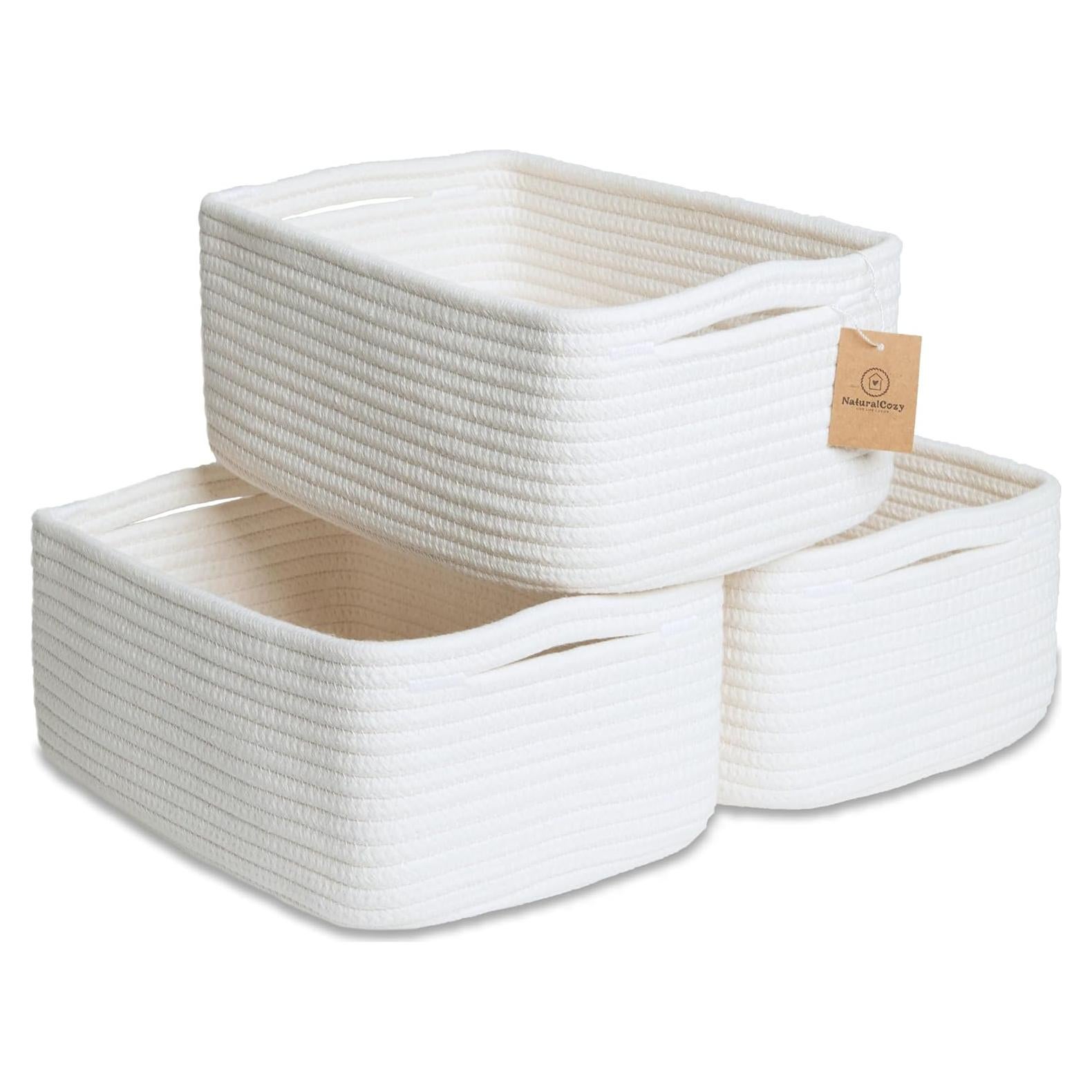 Cestas de Almacenamiento Rectangulares NaturalCozy 30x20cm - Paquete de 3