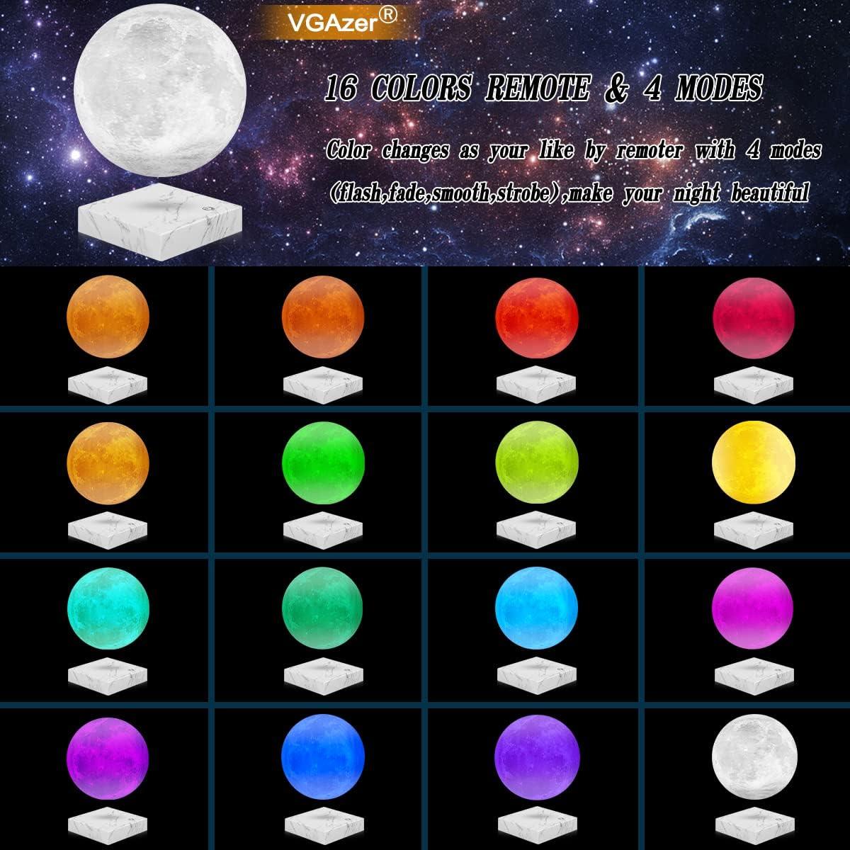 Lámpara de Luna Flotante VGAzer 16 Colores Luz Nocturna