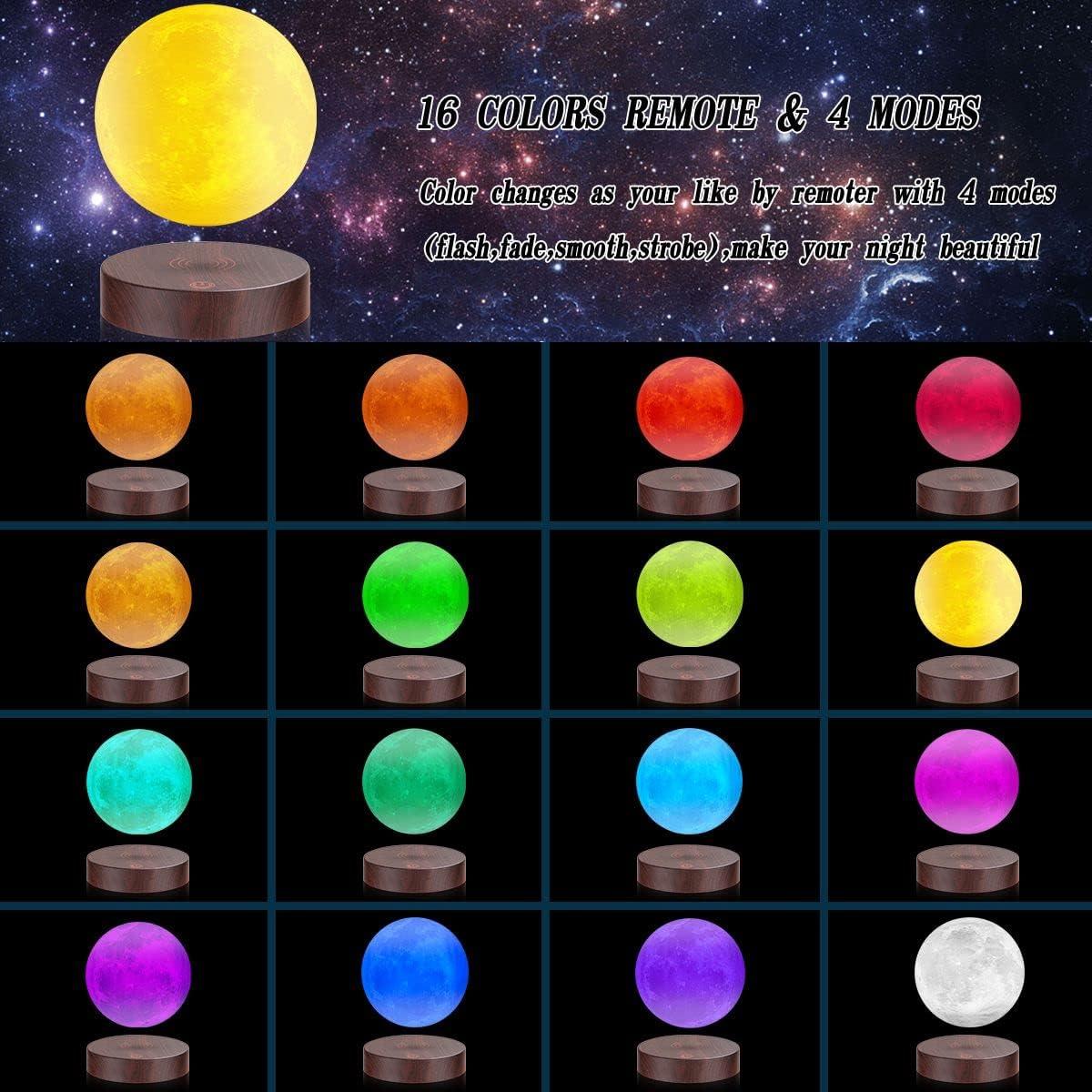 Lámpara de Luna Levitante 3D VGAzer, 16 Colores con Control Remoto