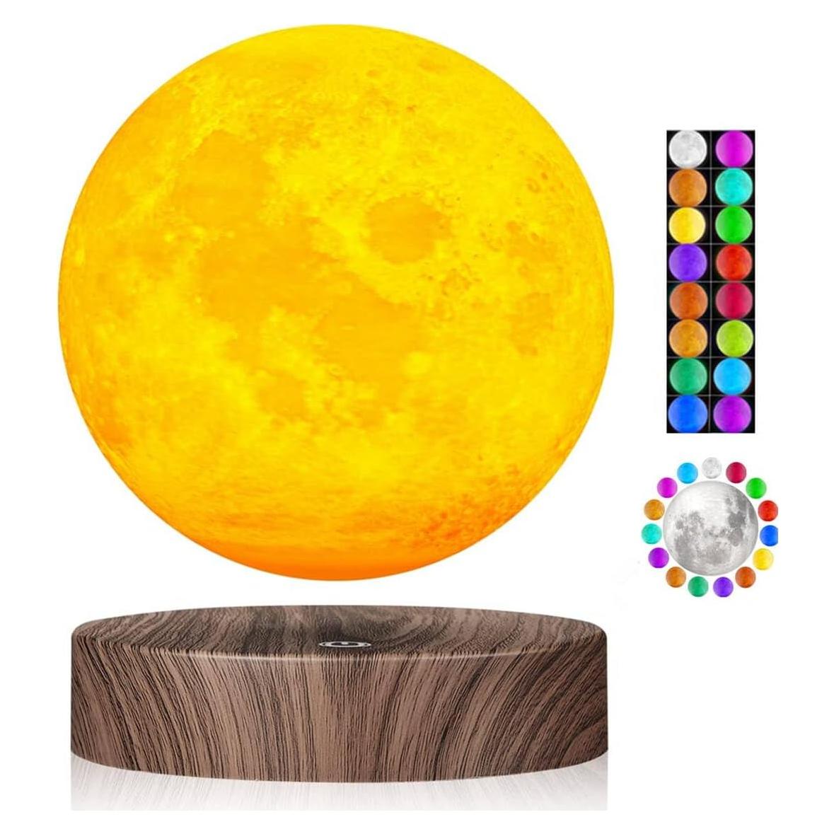 Lámpara de Luna Levitante VGAzer con Control Remoto y Base de Madera