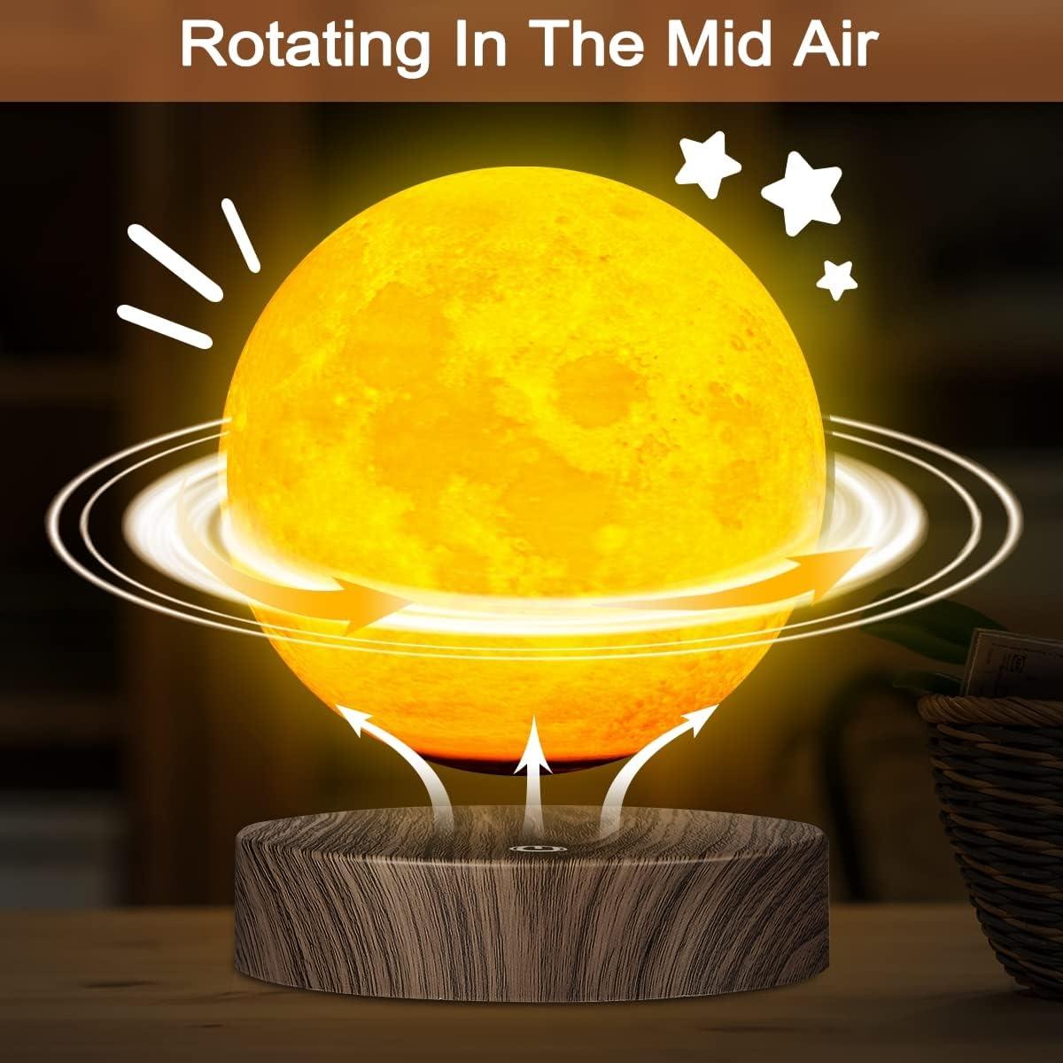 Lámpara de Luna Levitante VGAzer con Control Remoto y Base de Madera