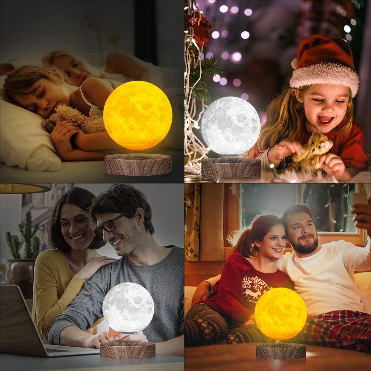 Lámpara de Luna Levitante VGAzer con Control Remoto y Base de Madera