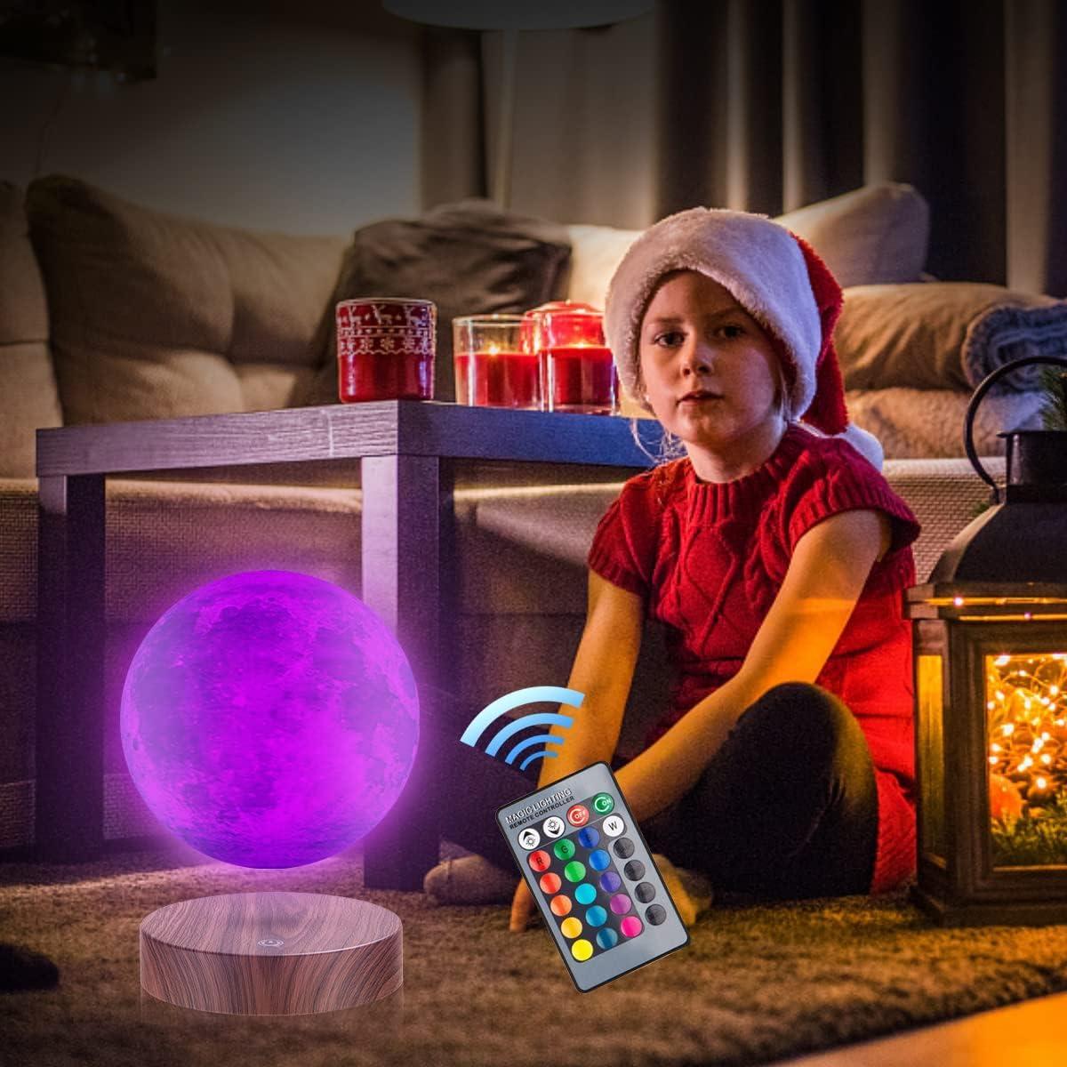 Lámpara de Luna Levitante VGAzer con Control Remoto y Base de Madera