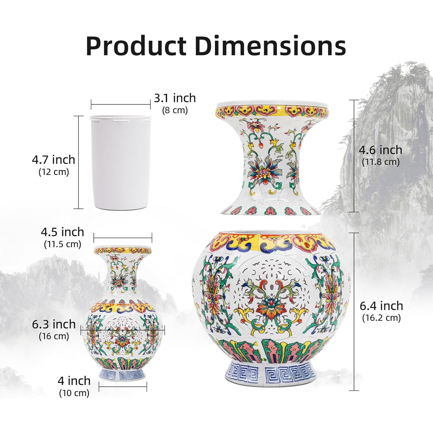 Jarrón Puzzle 3D LED Hiwhy - Flor de Orquídea 200 Piezas