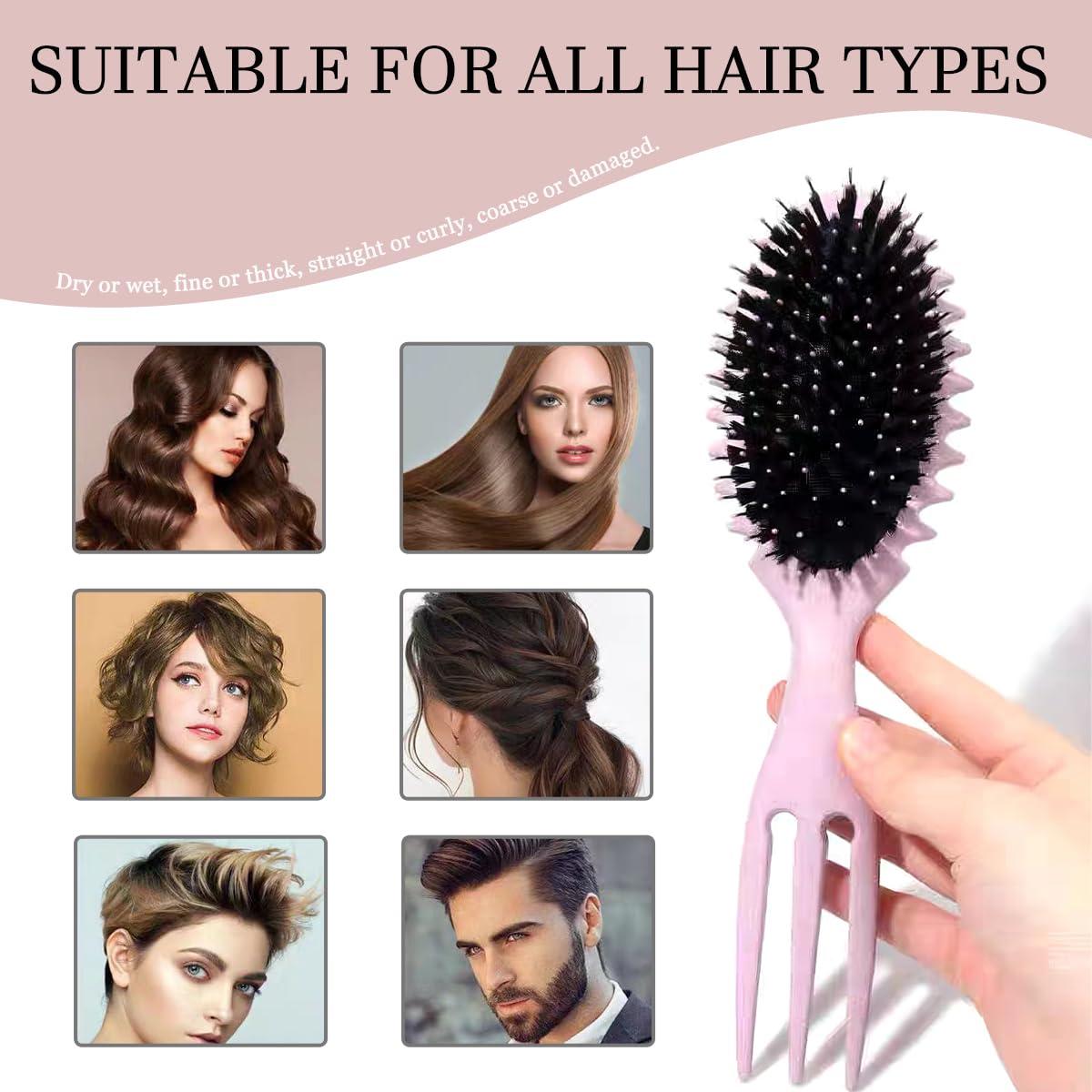 Cepillo desenredante Aodse cerdas de jabalí para cabello rizado