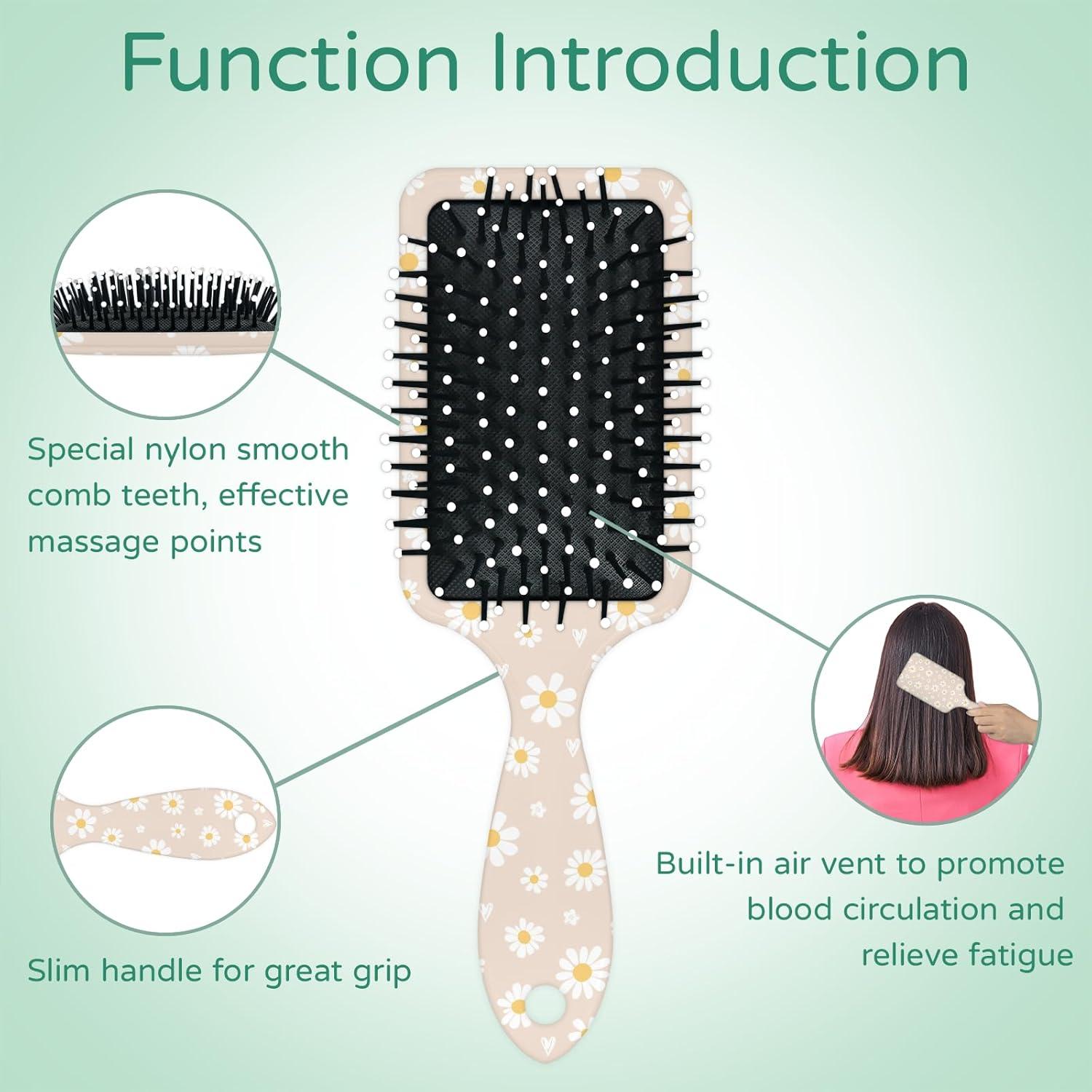 Cepillo Desenredante de Plástico ADTASU - Color Margarita