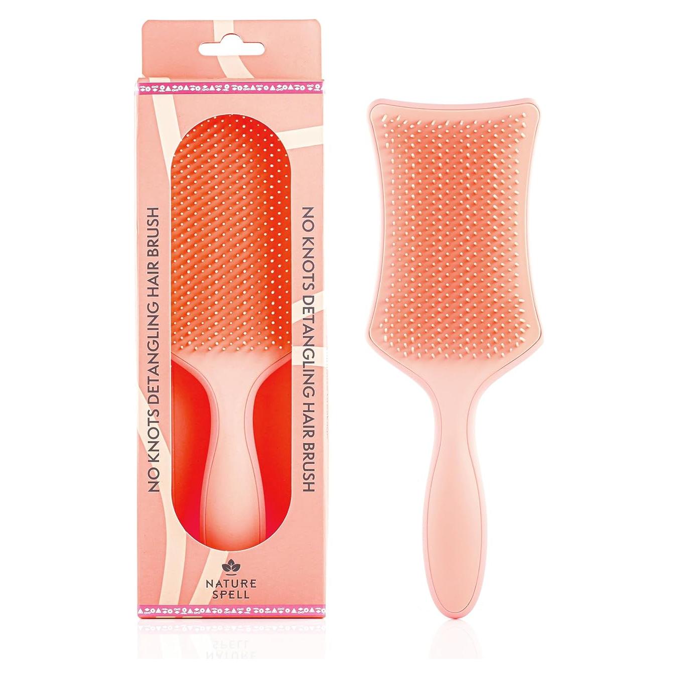 Cepillo Desenredante Nature Spell Rosa Mate - Sin Nudos 16cm