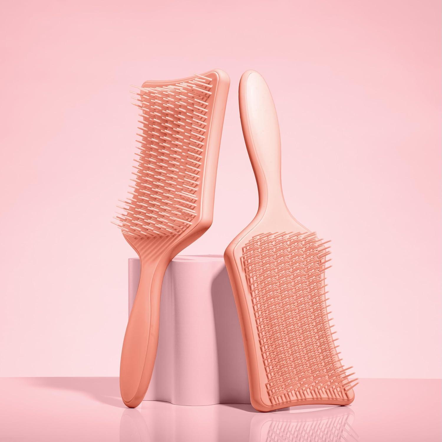 Cepillo Desenredante Nature Spell Rosa Mate - Sin Nudos 16cm