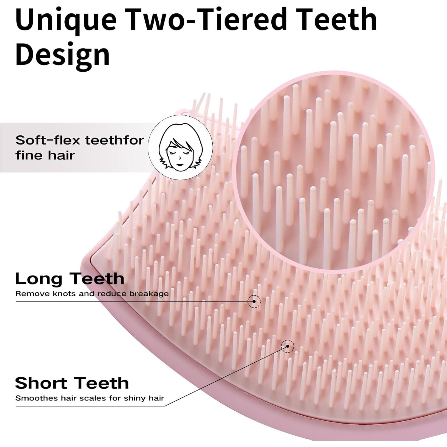 Cepillo Desenredante Combetter Rosa para Cabello Fino 24.8x8.2cm