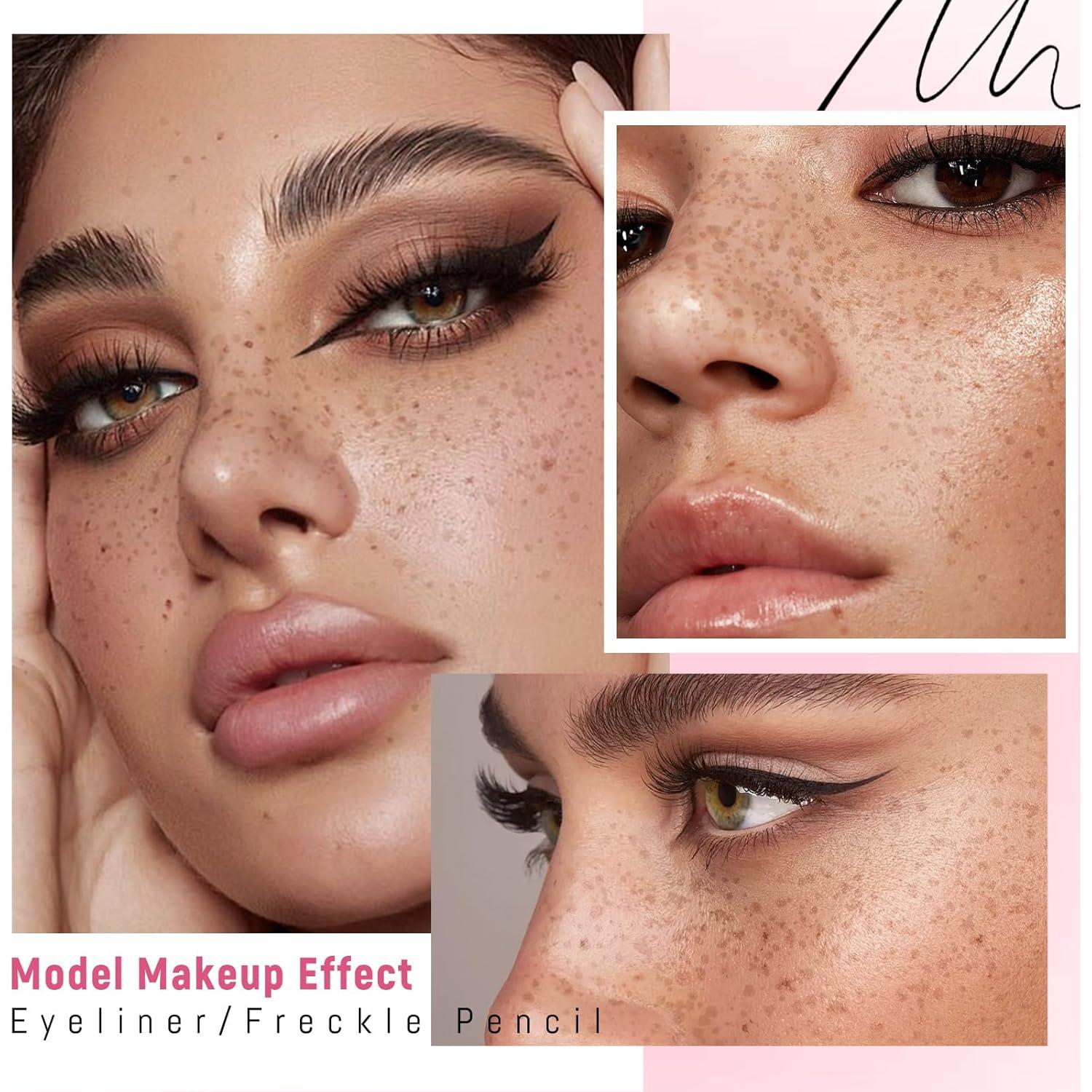 Set 2 en 1 Bolígrafos de Sello de Pecas Sunkiss - Marrón Claro y Negro