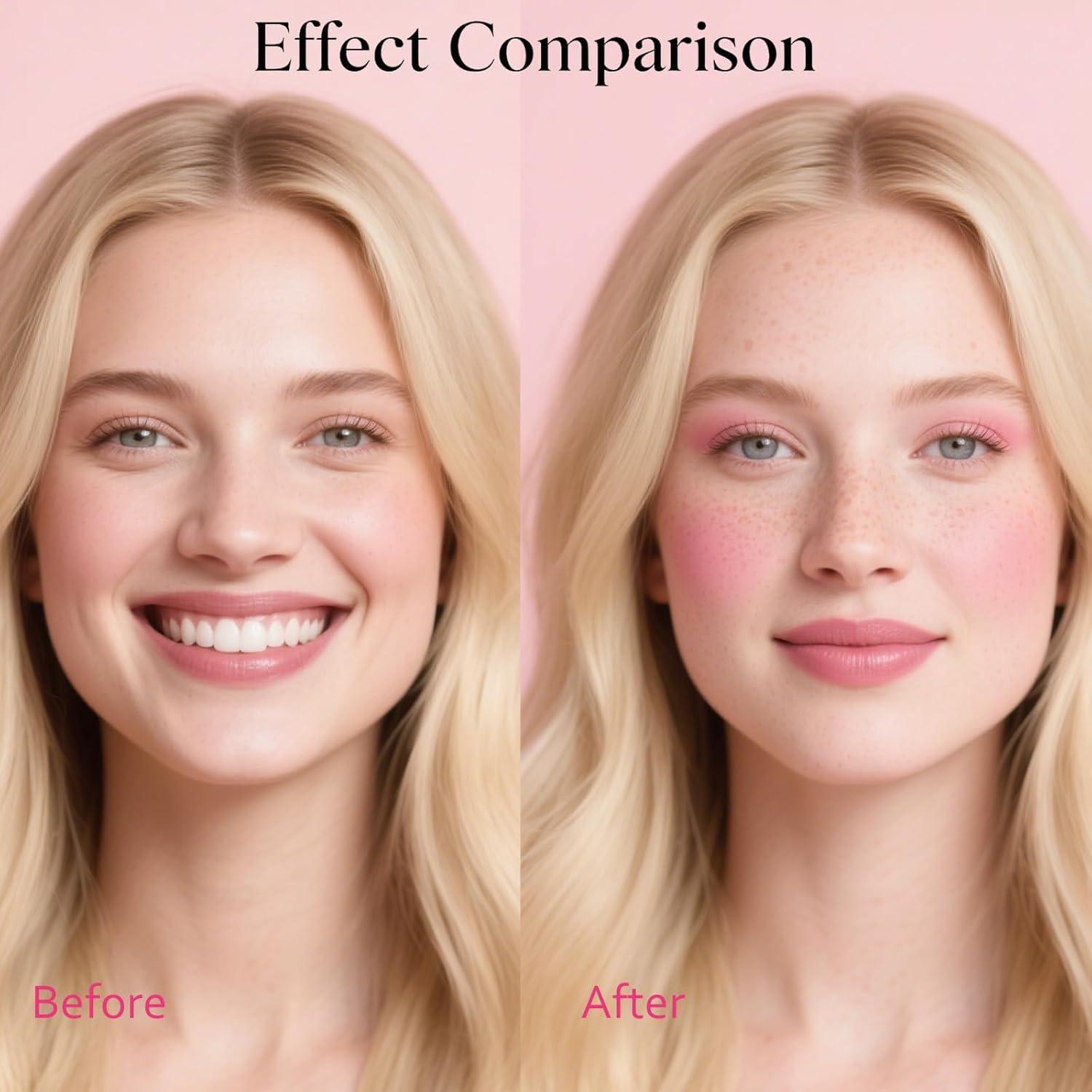 Bolígrafo 2 en 1 Rubor Rosa Suave y Pecas Marrón Claro