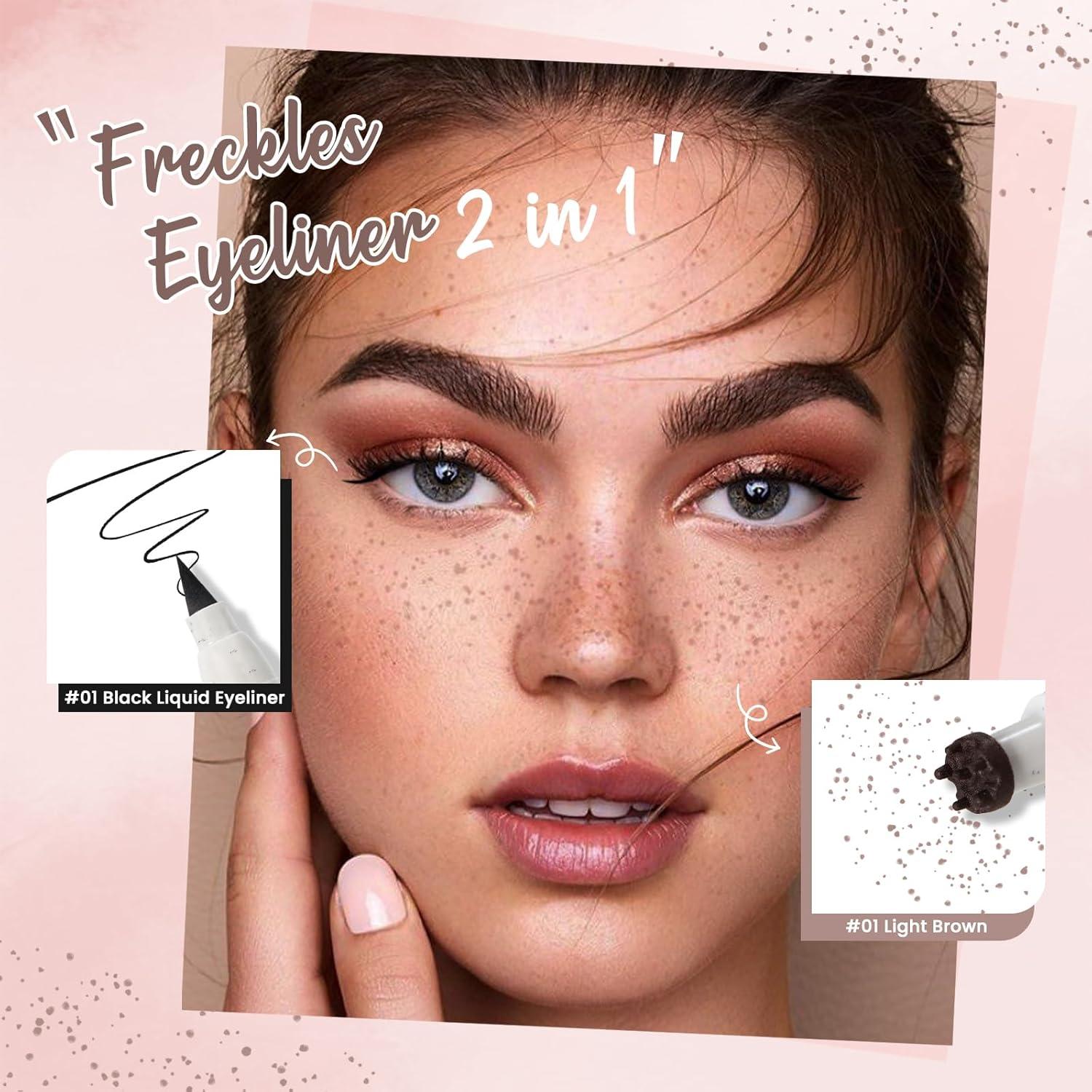 Bolígrafo Delineador de Pecas 2 en 1 - Marrón Claro - Impermeable