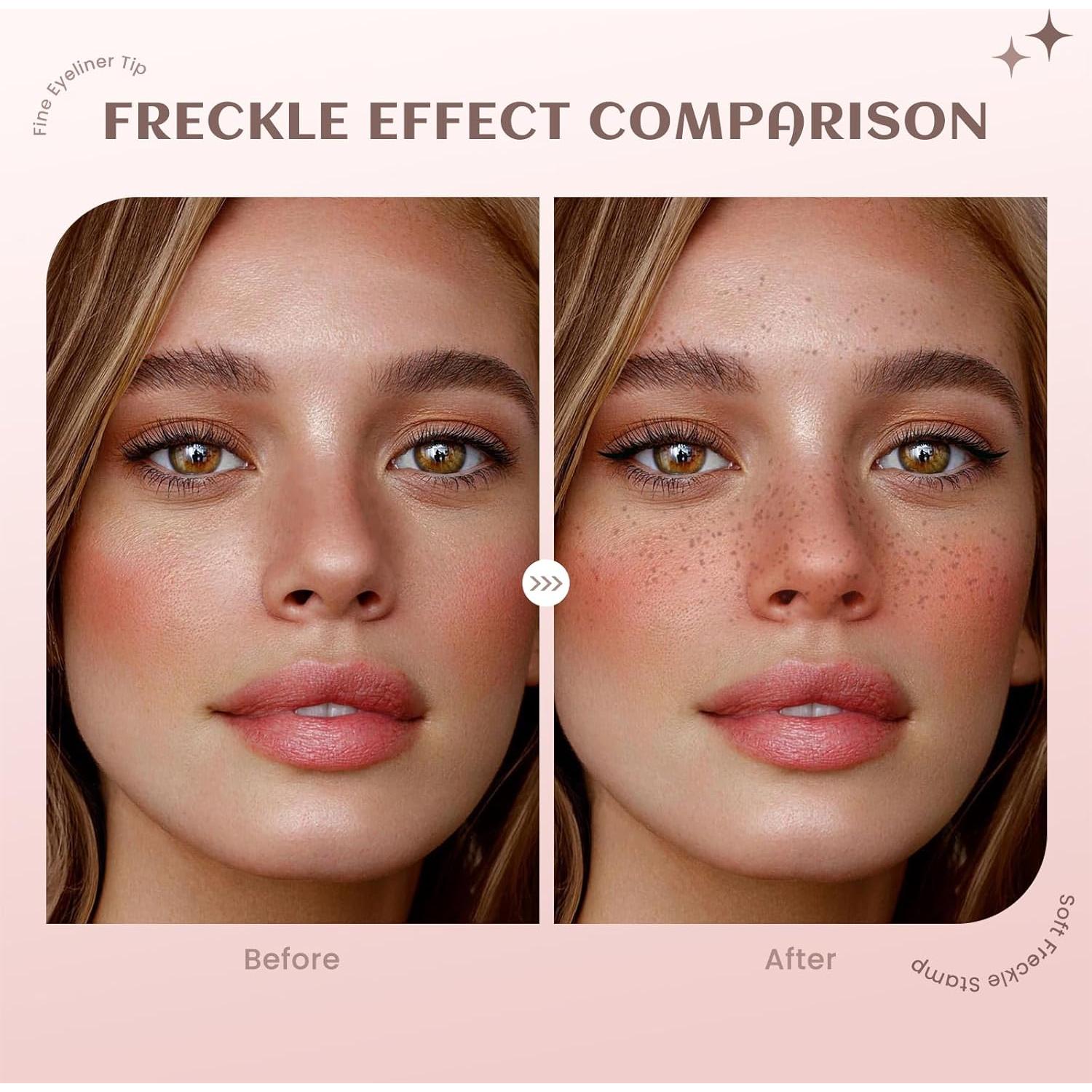 Bolígrafo Delineador de Pecas 2 en 1 - Marrón Claro - Impermeable