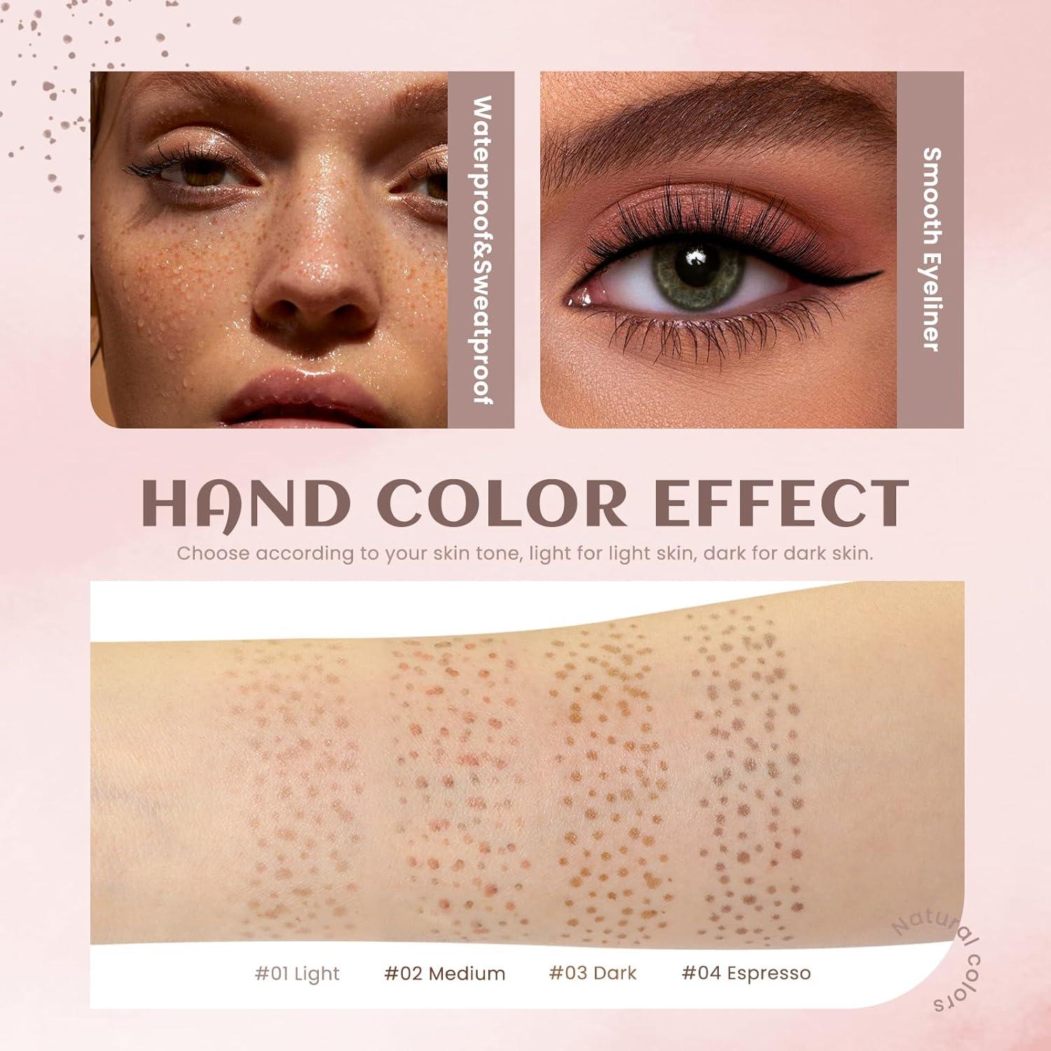 Bolígrafo Delineador de Pecas 2 en 1 - Marrón Claro - Impermeable