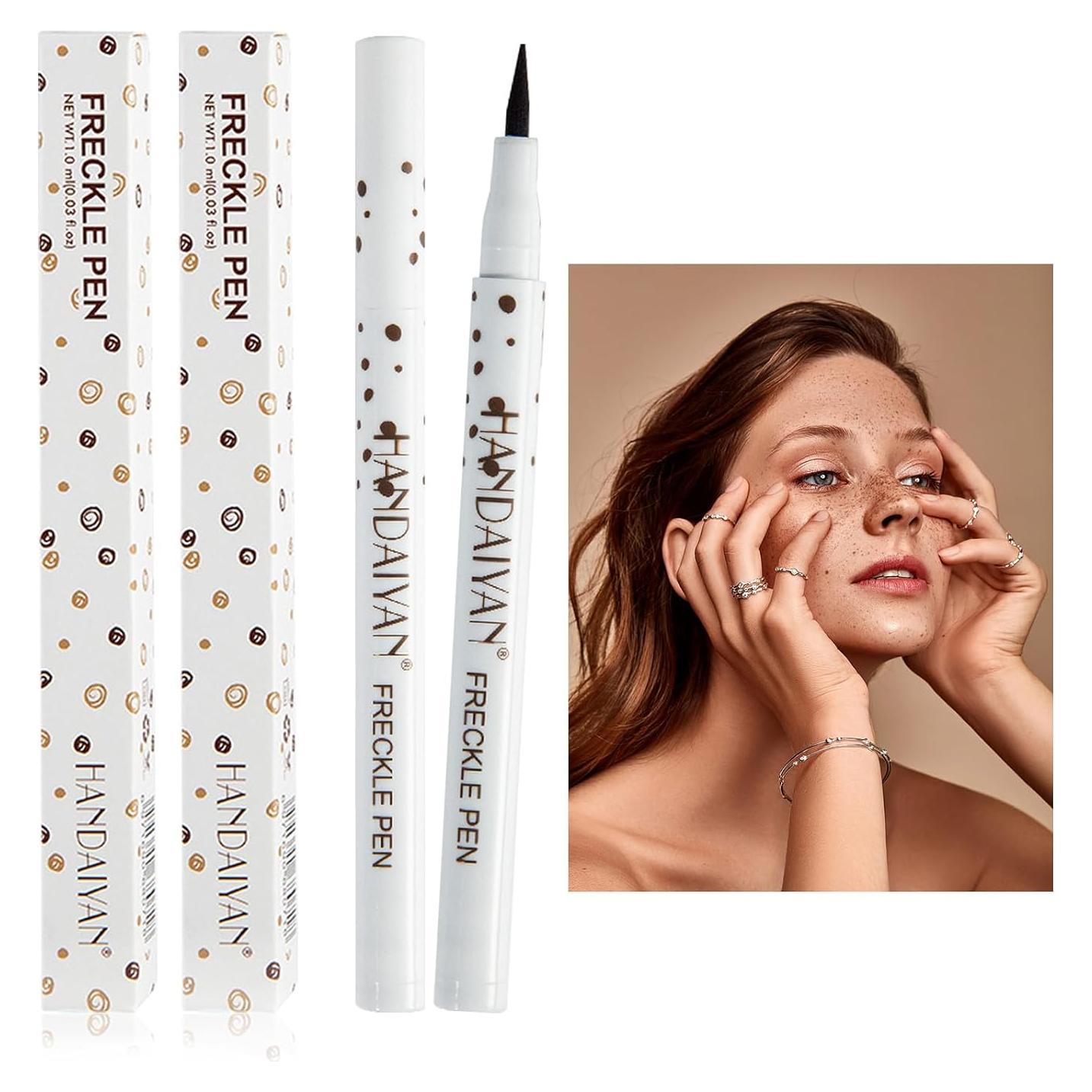 Kit 2 Bolígrafos de Pecas Liopif - Maquillaje Natural 01Marrón Claro + 02Café Natural