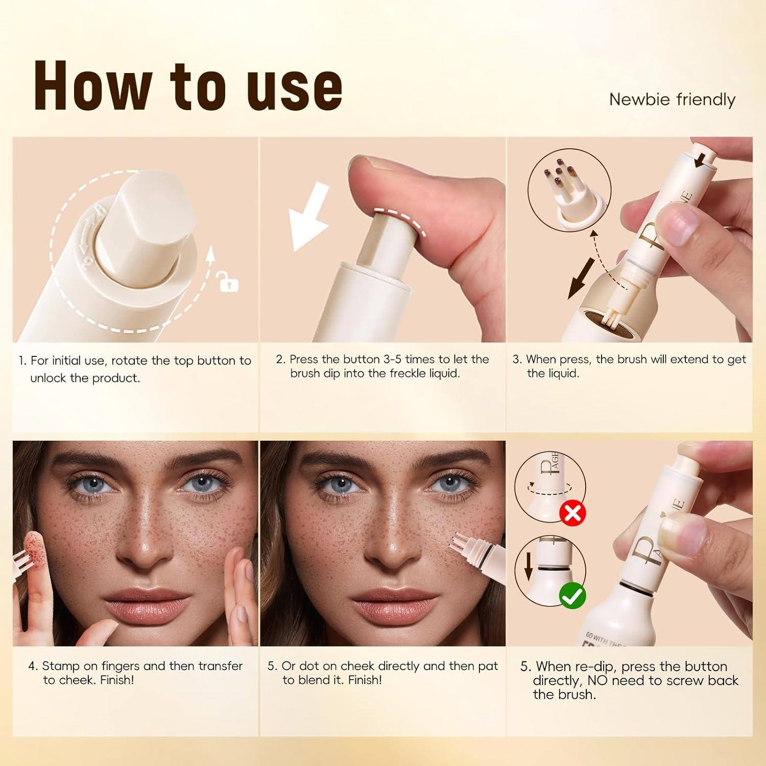 Set de 3 Bolígrafos Sello de Pecas Falsas - Maquillaje Natural