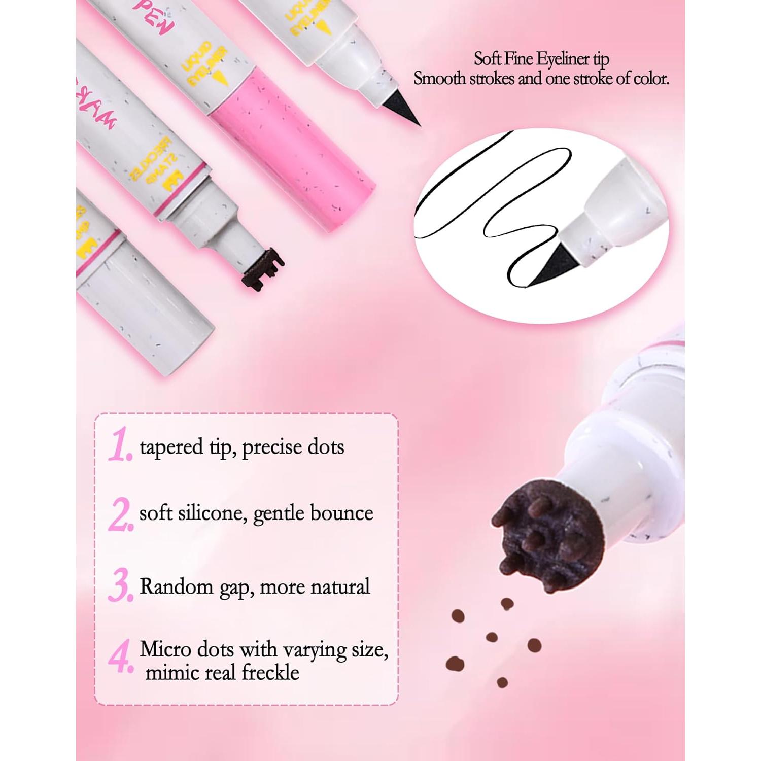 Lápiz Eyeliner 2 en 1 Sello de Pecas Marrón Medio - Impermeable