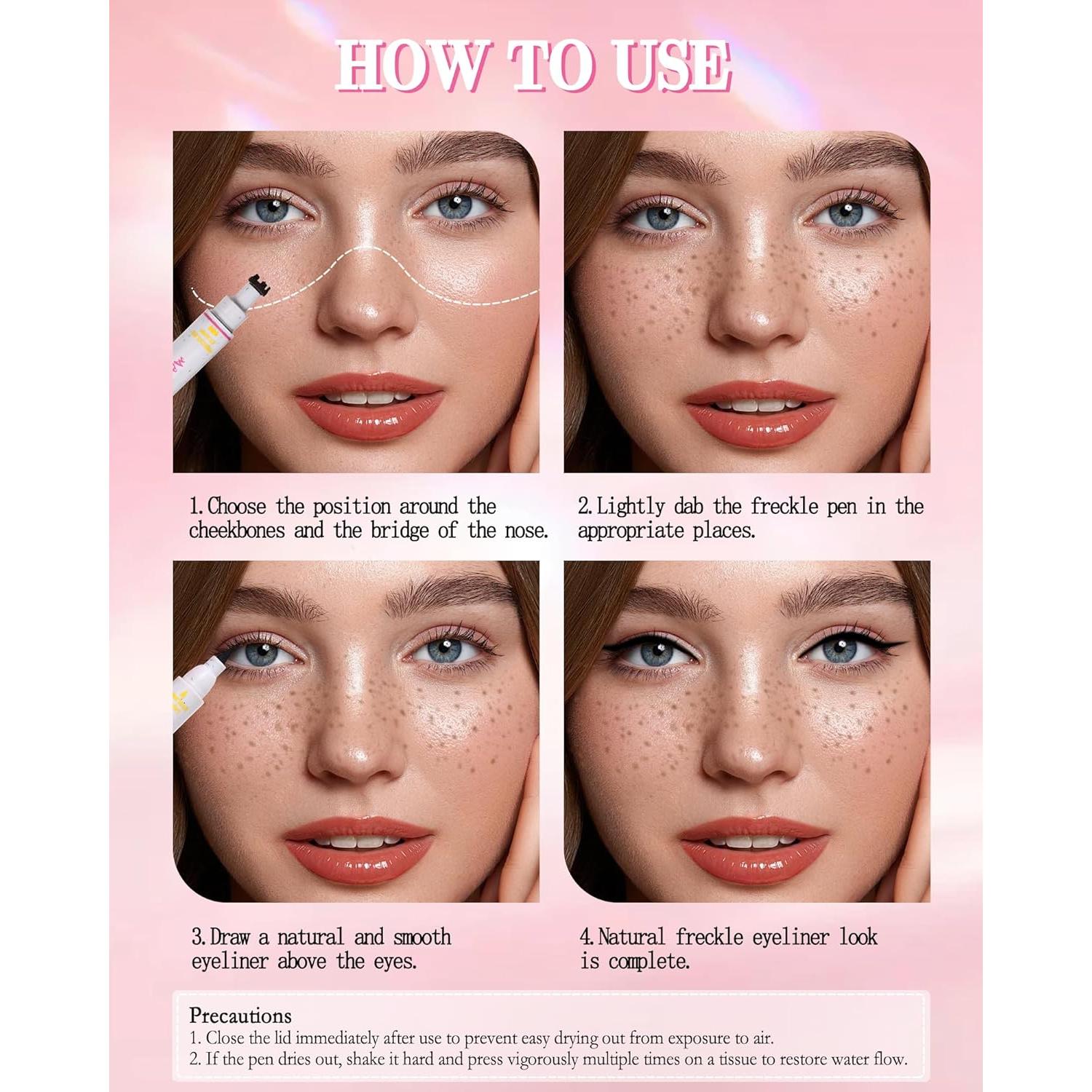 Lápiz Eyeliner 2 en 1 Sello de Pecas Marrón Medio - Impermeable