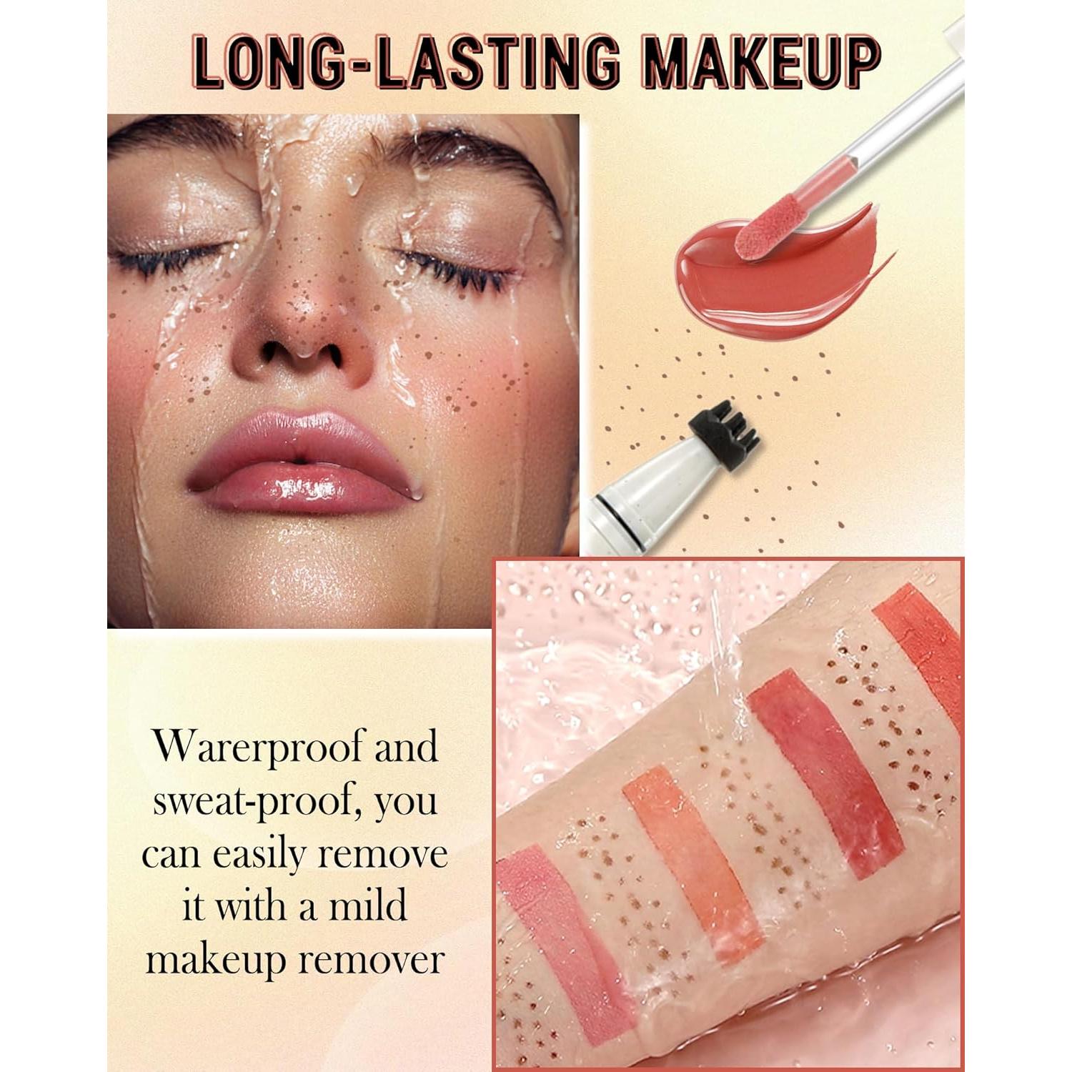 Bolígrafo de Rubor de Pecas 2-en-1 Coral - Maquillaje Facial