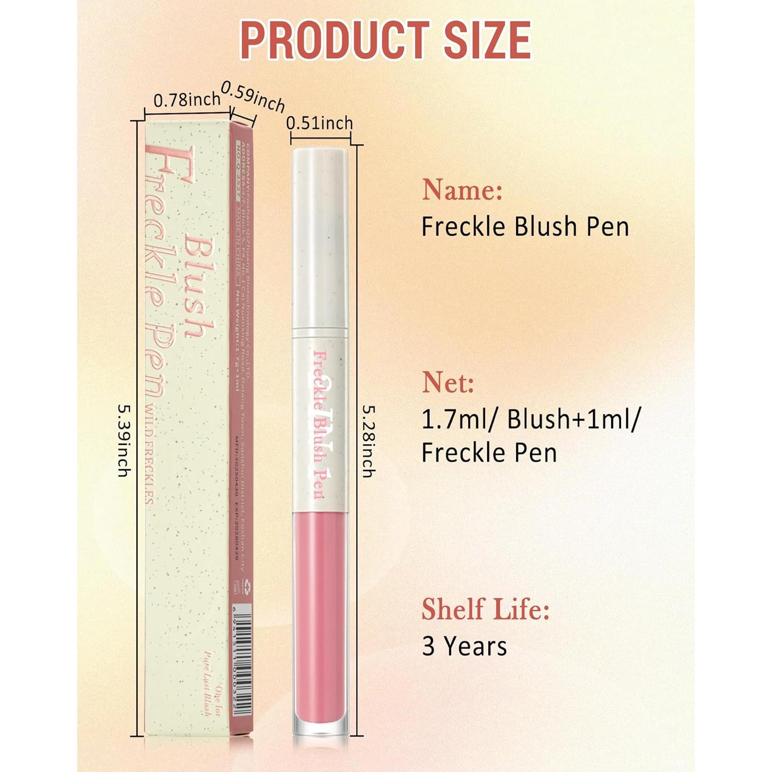 Bolígrafo de Rubor de Pecas 2-en-1 Coral - Maquillaje Facial