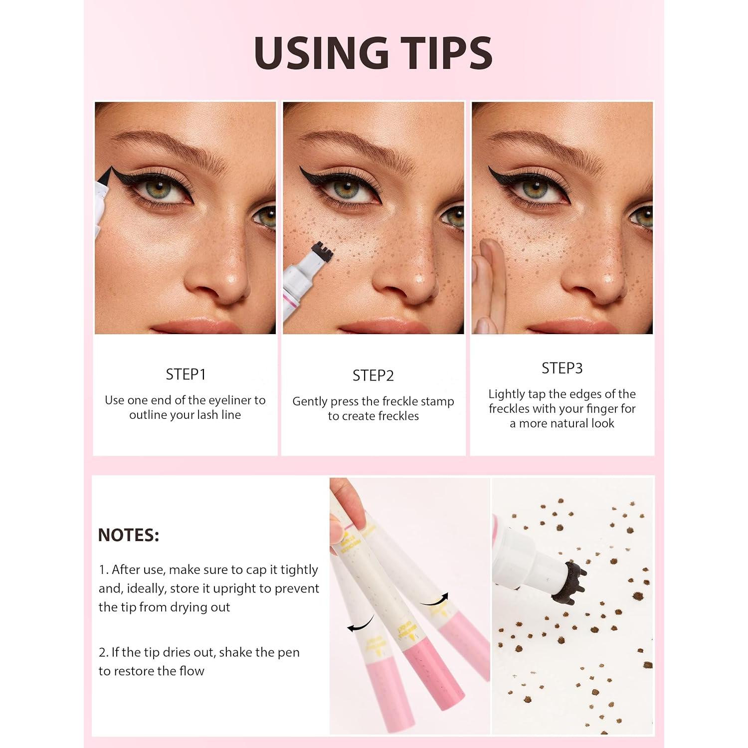 Bolígrafo de Sello de Pecas 2-en-1 Jutqut - Delineador y Tatuaje