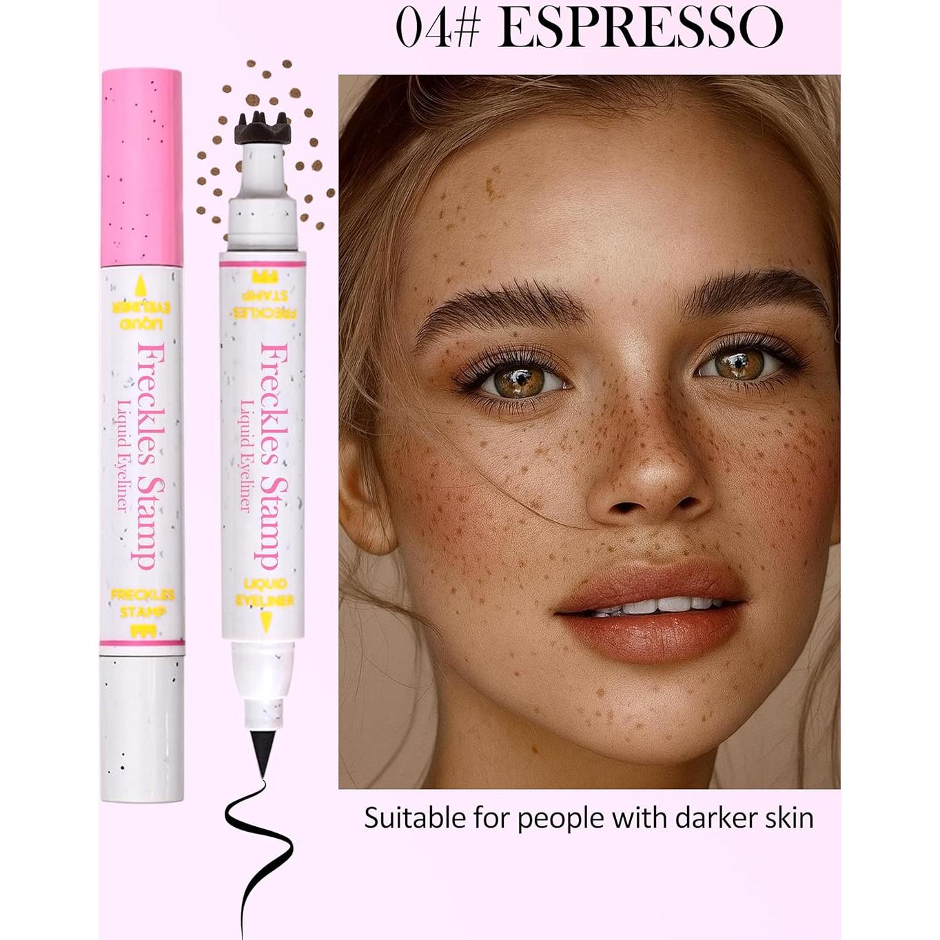 Bolígrafo de Sello de Pecas Erinde 2-en-1 Impermeable 04 Espresso