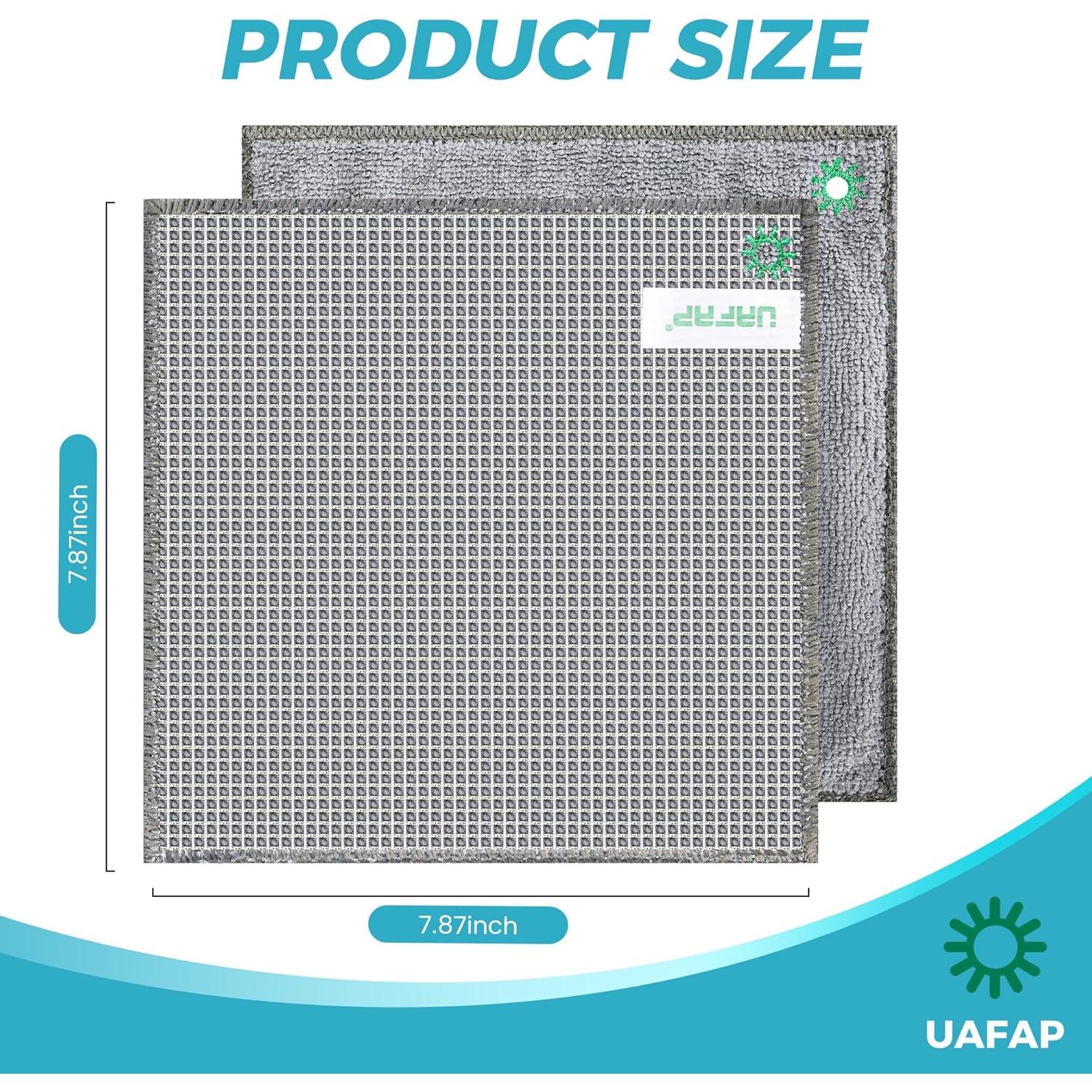 Paños de Cocina UAFAP 12 Pcs 20x20cm Doble Capa Sin Rayones