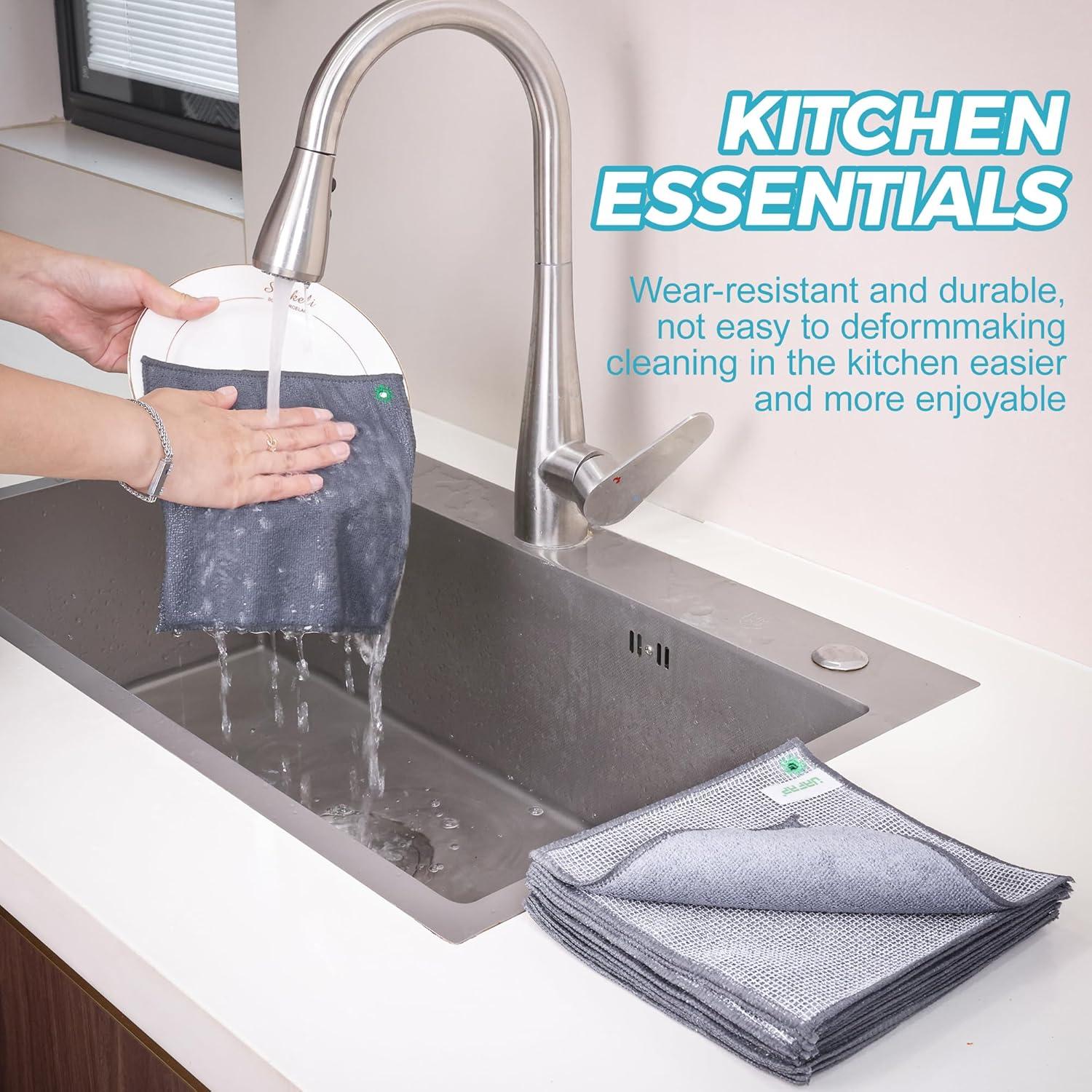 Paños de Cocina UAFAP 12 Pcs 20x20cm Doble Capa Sin Rayones