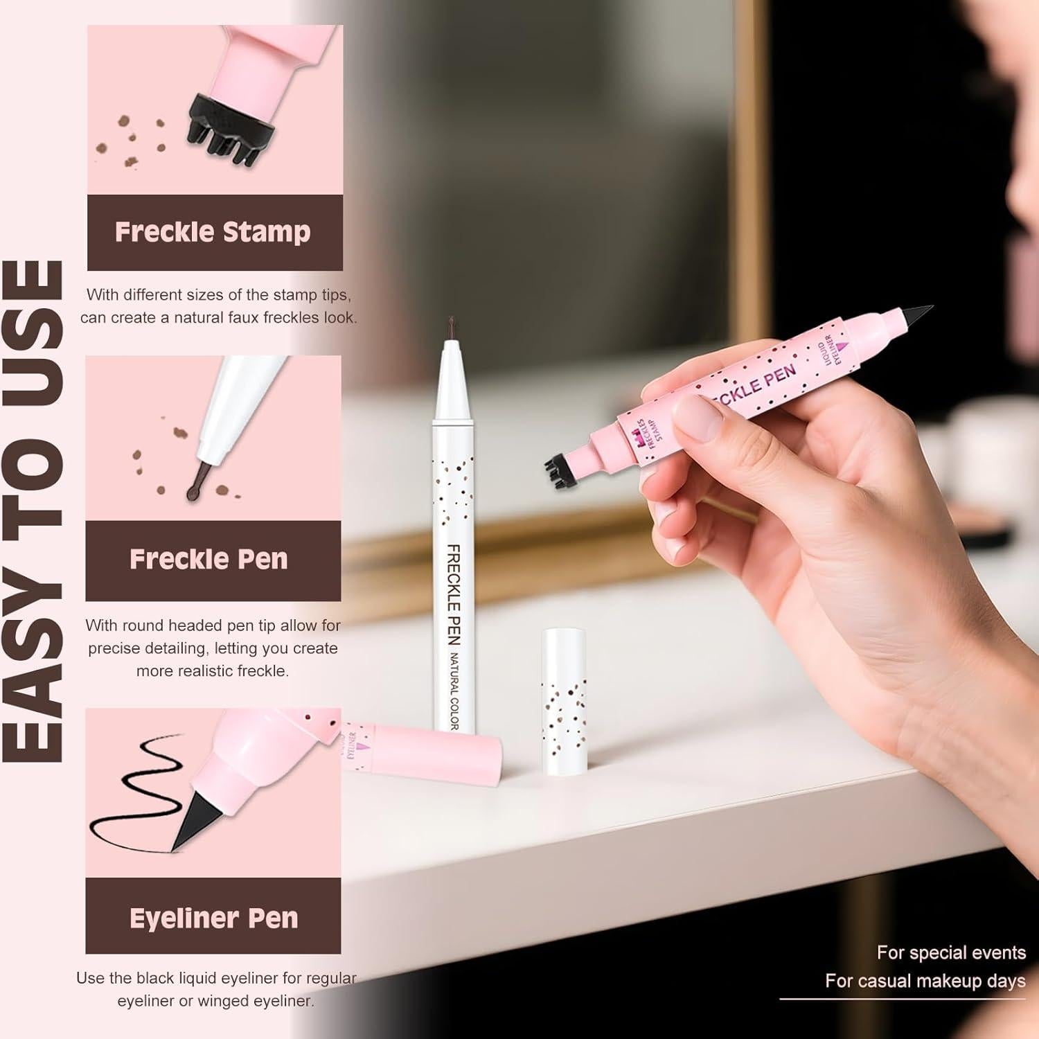 Kit Sello de Pecas Wugbc 2 PCS - Marrón Claro y Medio