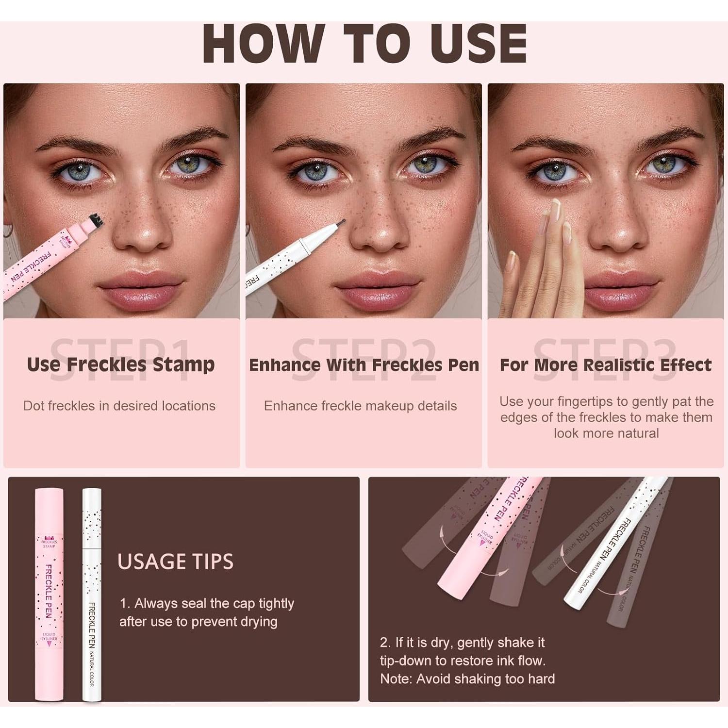 Kit Sello de Pecas Wugbc 2 PCS - Marrón Claro y Medio