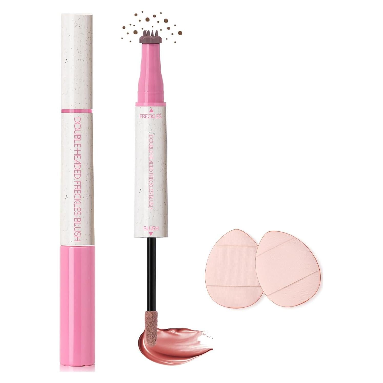 Bolígrafo de Pecas y Rubor Líquido YiGuMy 2-en-1 #01 Rosa Suave