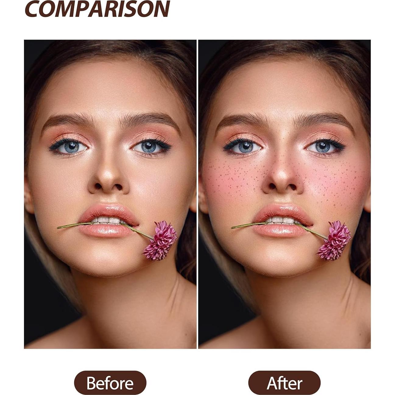 Bolígrafo de Rubor y Pecas 2 en 1 Jutqut - Marrón Claro y Rosa Suave