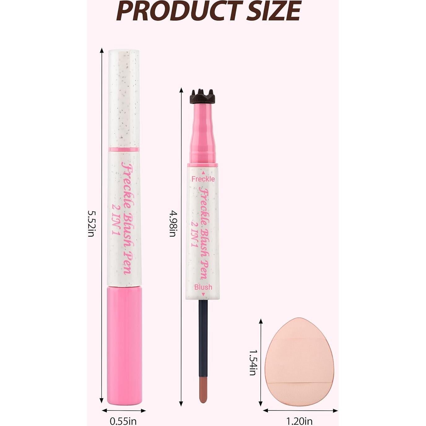 Bolígrafo de Rubor y Pecas 2 en 1 Jutqut - Marrón Claro y Rosa Suave