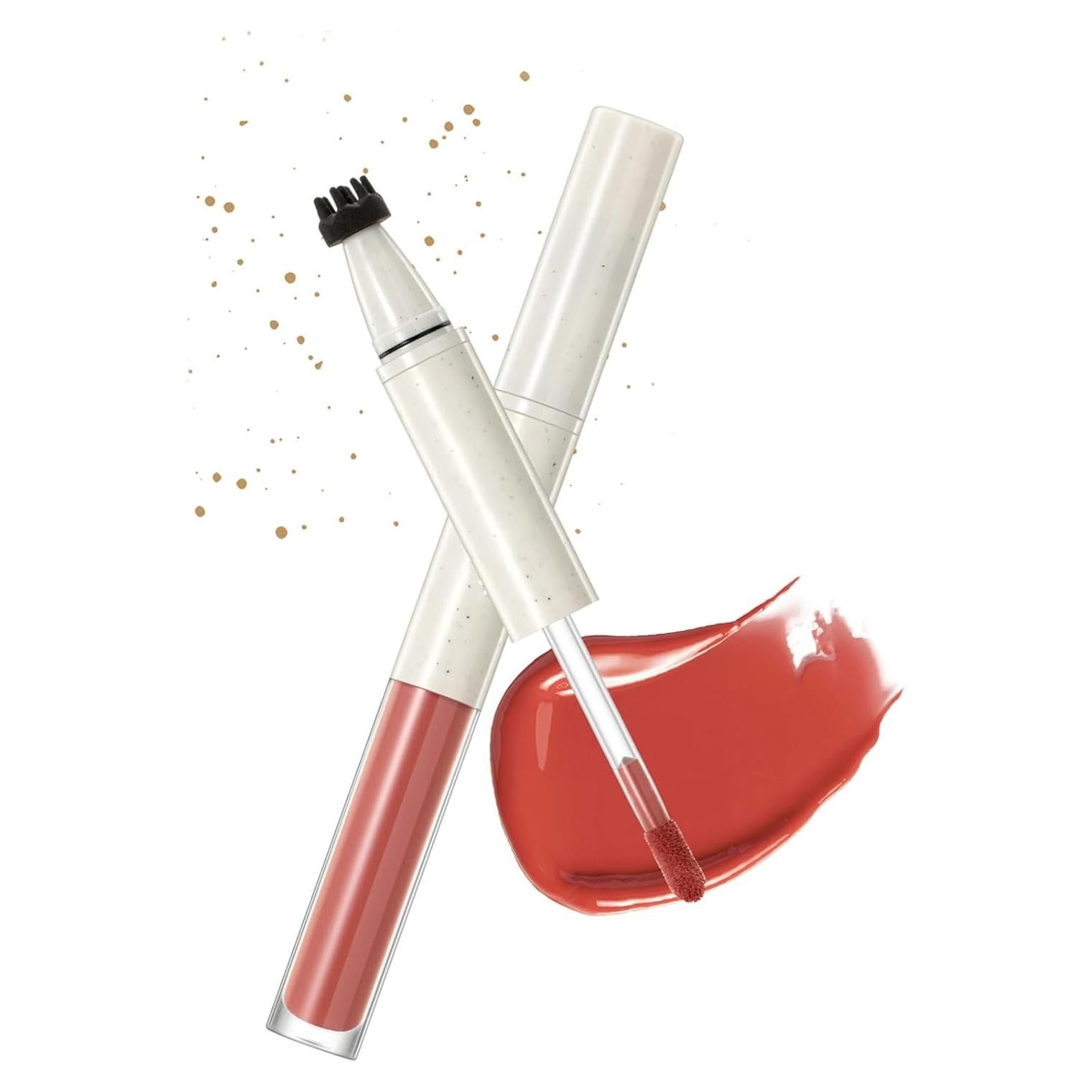 Freckle Blush Pen, 2 in 1 Liquid Face Blush & Freckle Stamp for Cheek, Waterproof Sweatproof Long Lasting Freckles Tattoo Marker for Natural Sunkissed Makeup (03# Red)