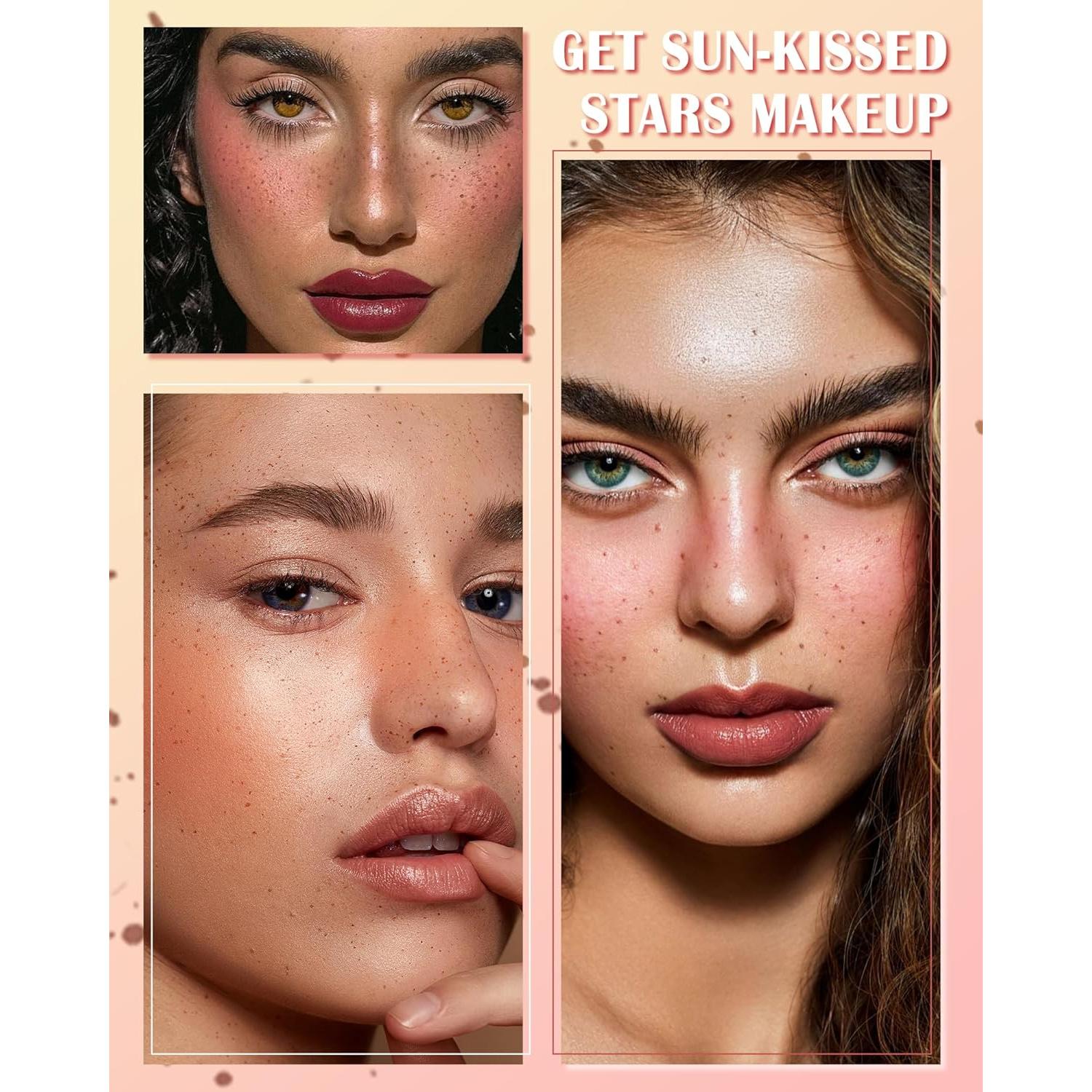 Bolígrafo de Rubor con Pecas 2 en 1 - Rosa Nude & Marrón Rojo