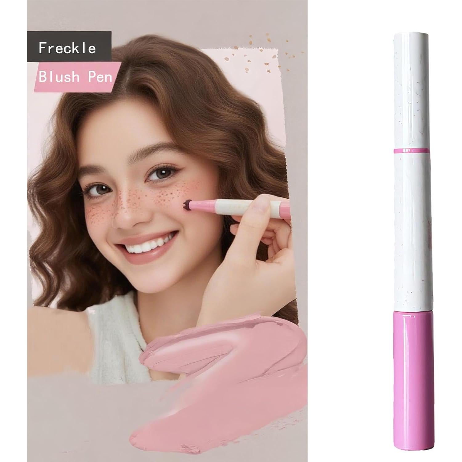 Bolígrafo de Rubor y Pecas Falsas Hfpengzan 2 en 1 Rosa