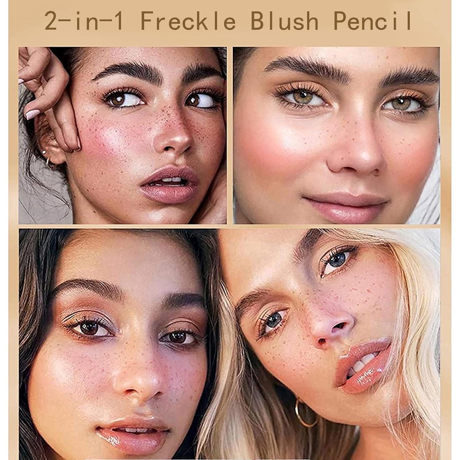 Bolígrafo de Rubor y Pecas Falsas Hfpengzan 2 en 1 Rosa