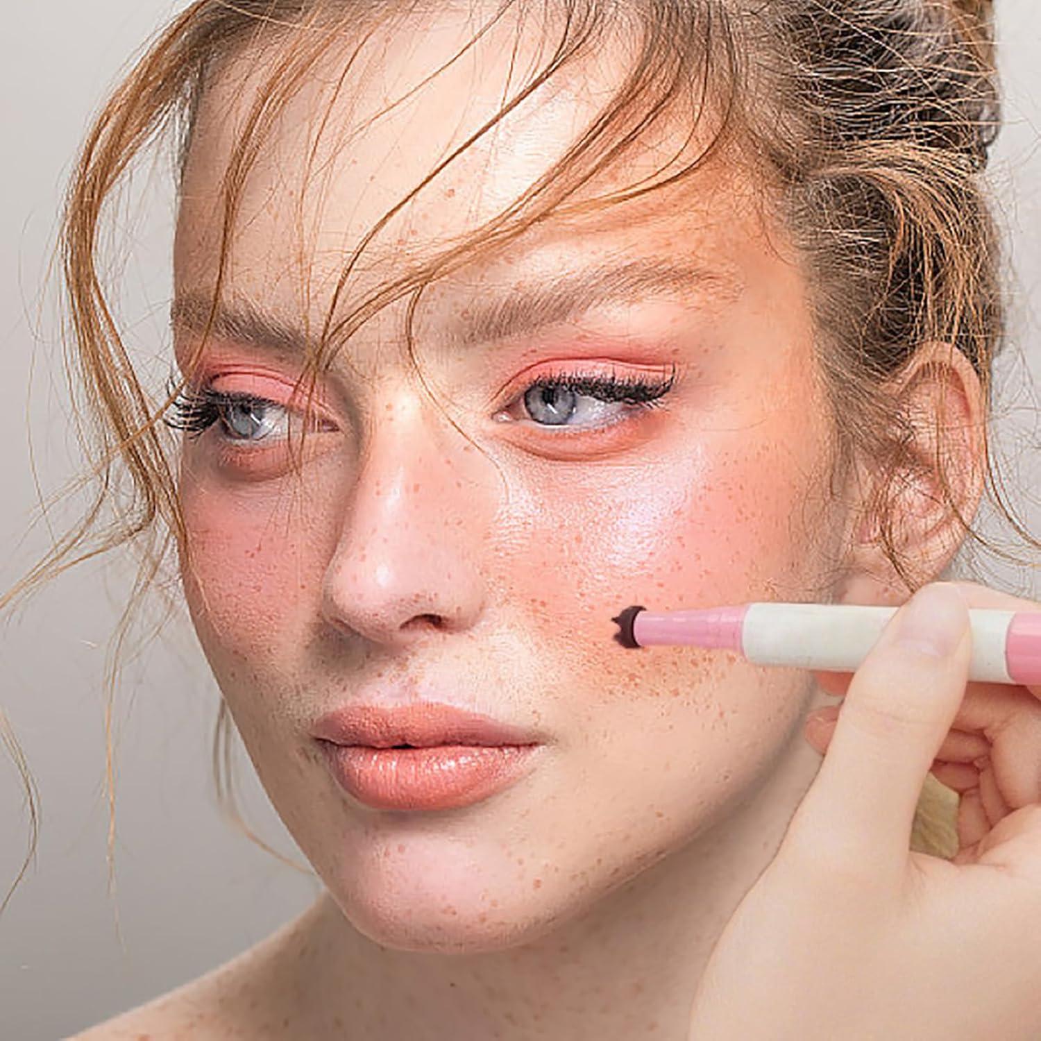 Bolígrafo de Rubor y Pecas Falsas Hfpengzan 2 en 1 Rosa