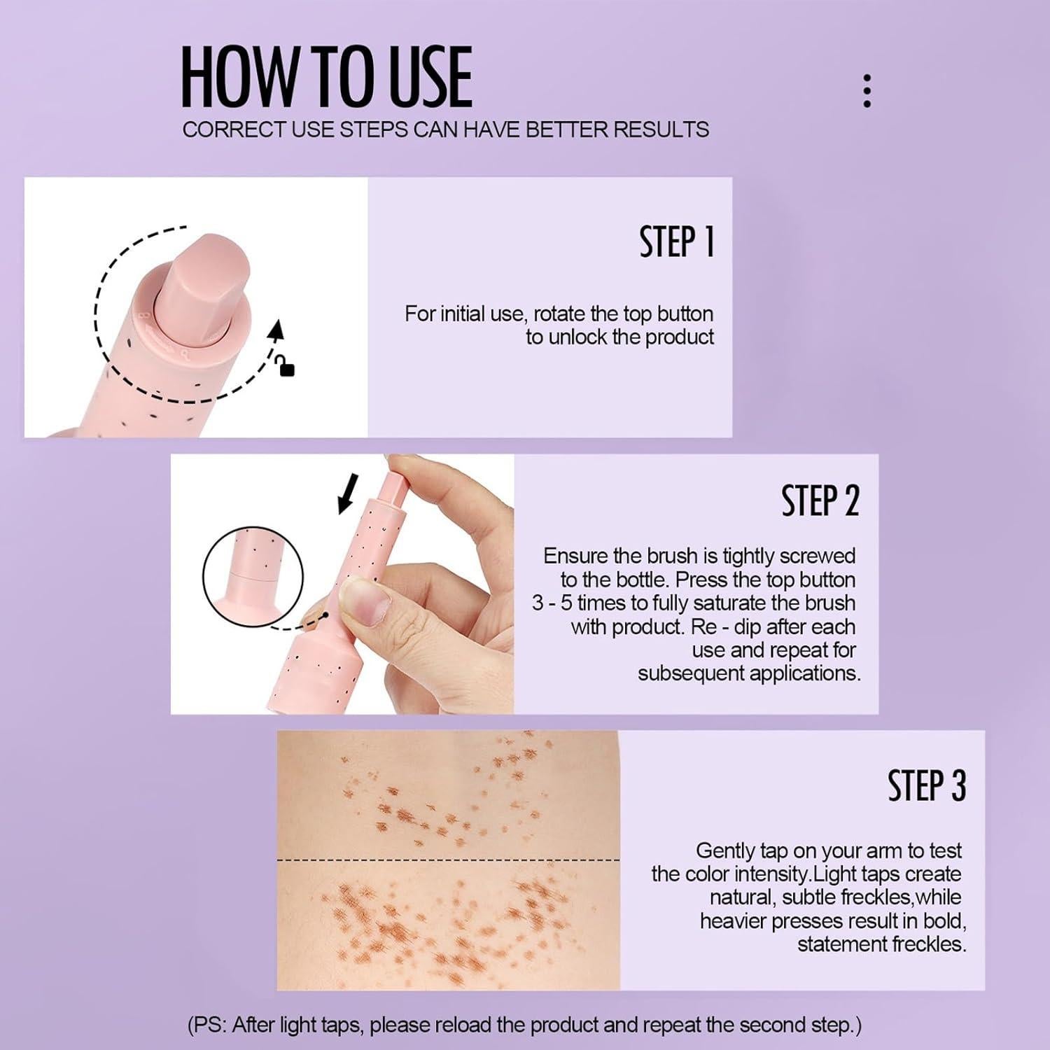 Bolígrafo de Sello de Pecas Falsas CLLFUU - Impermeable Marrón