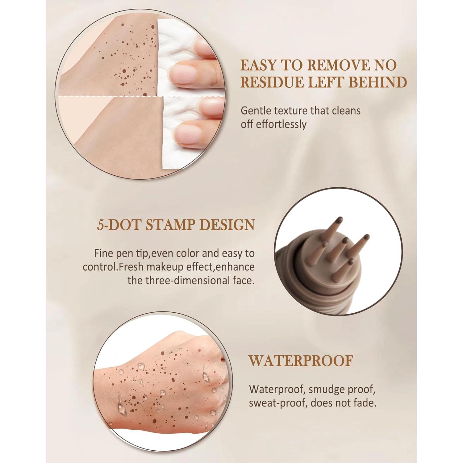 Sello de Pecas Cojín LYSdefeu Color Café 1.2ml Resistente al Agua