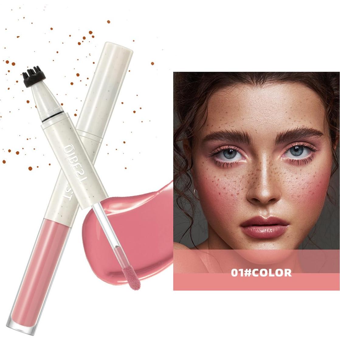 Bolígrafo de Rubor y Pecas 2 en 1 Pakivs - Rosa y Marrón