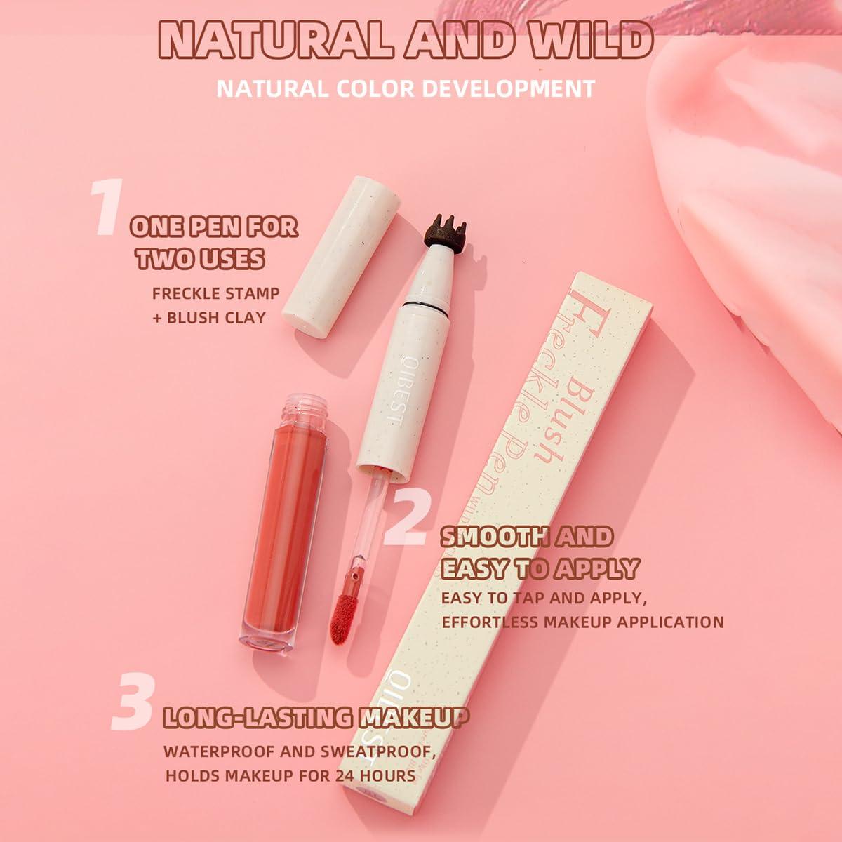 Bolígrafo de Rubor y Pecas 2 en 1 Pakivs - Rosa y Marrón