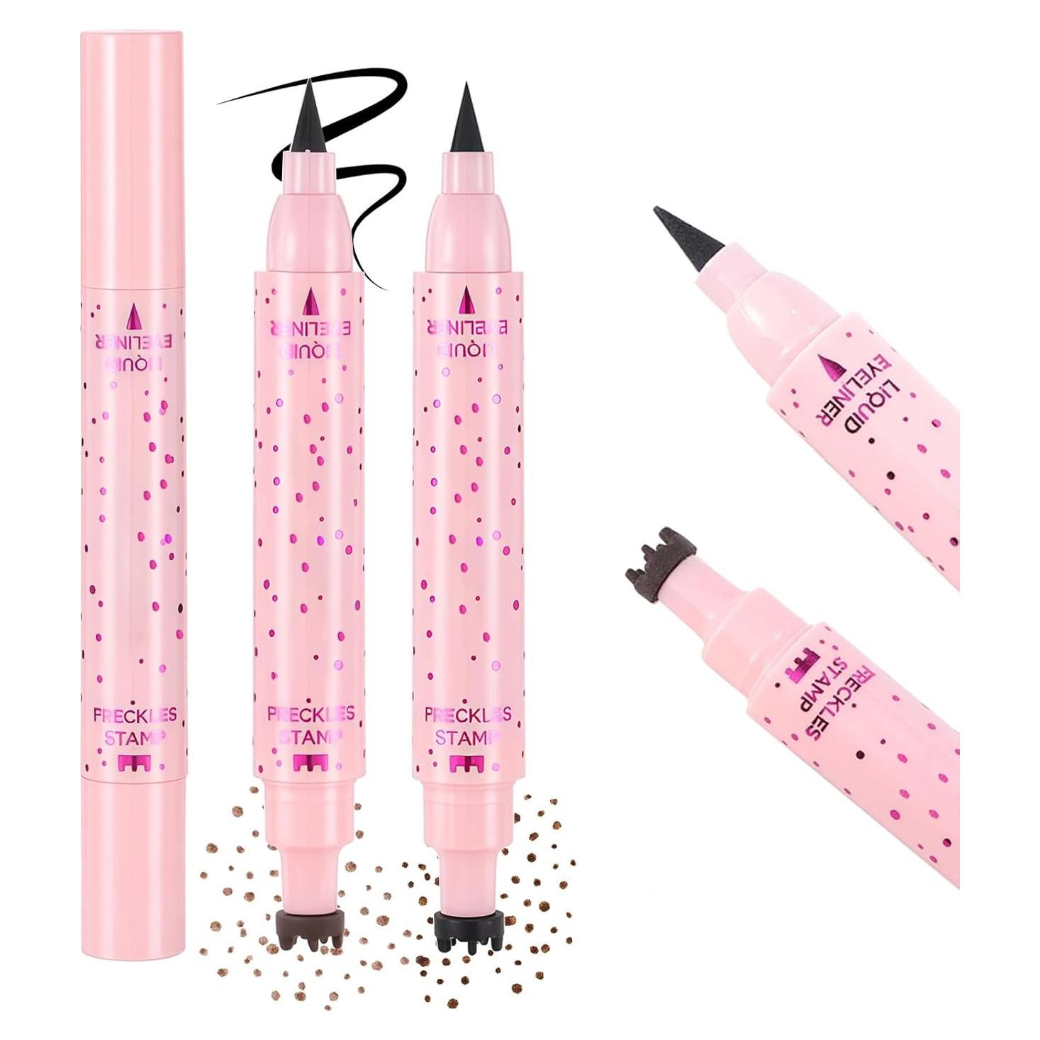 Lápiz de Delineador de Pecas 2 en 1 DAGEDA - Marrón Claro y Negro