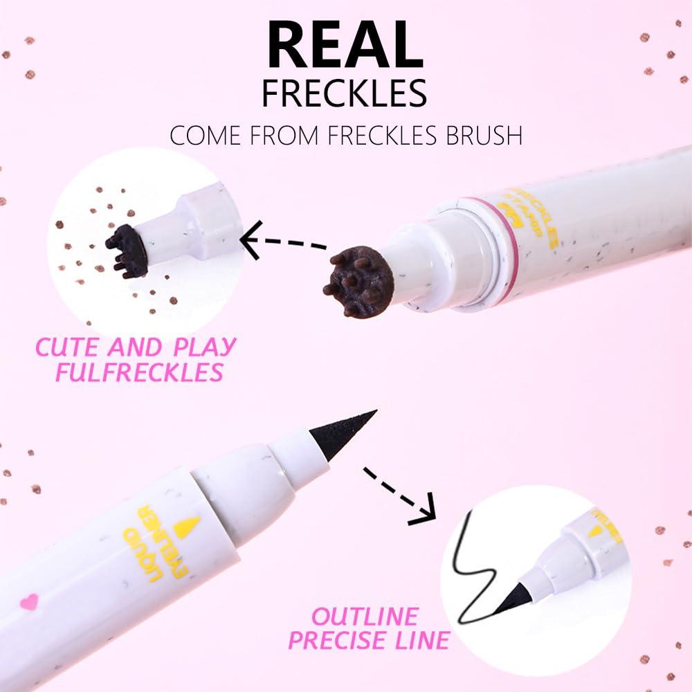 Delineador 2 en 1 HHLTOH - Pecas Marrón Medio y Negro