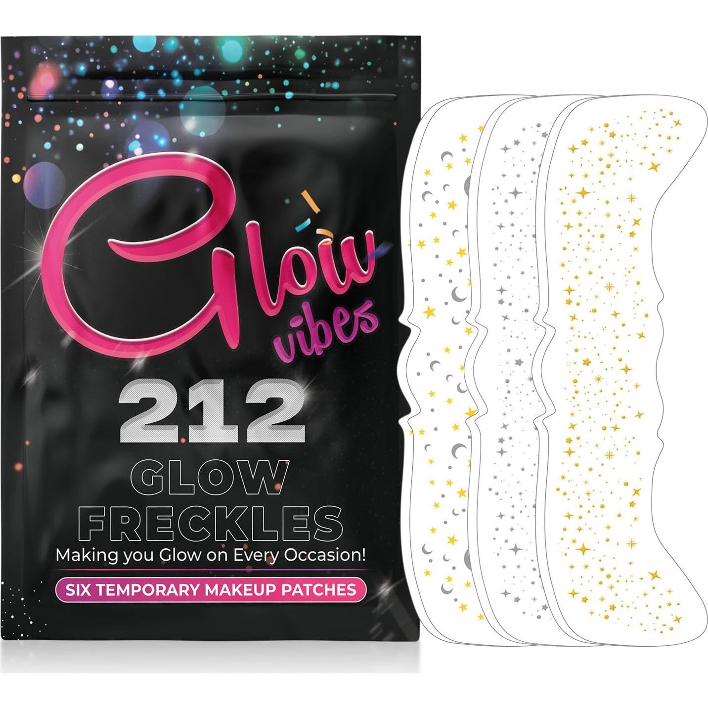 Pecas Brillantes GlowVibes212 - Tatuajes Faciales Temporales - 6 Unidades