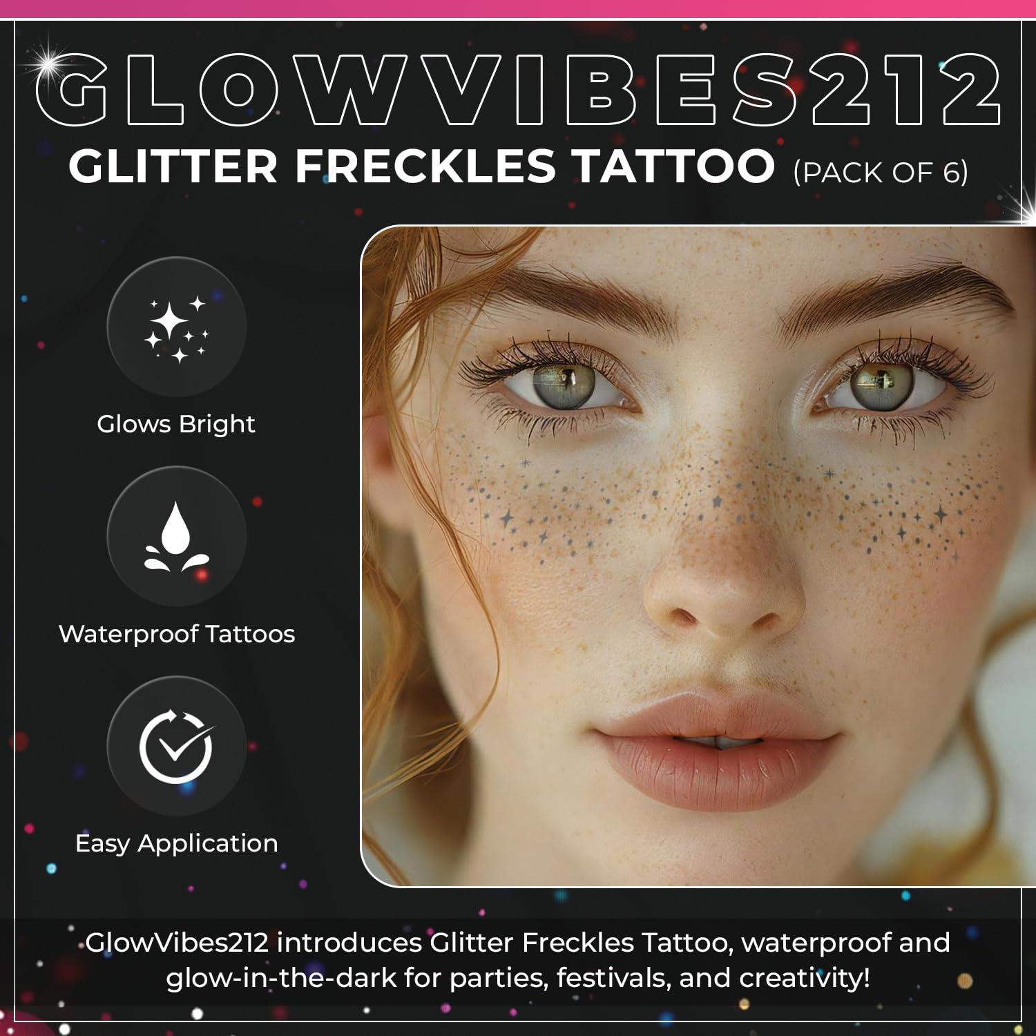 Pecas Brillantes GlowVibes212 - Tatuajes Faciales Temporales - 6 Unidades