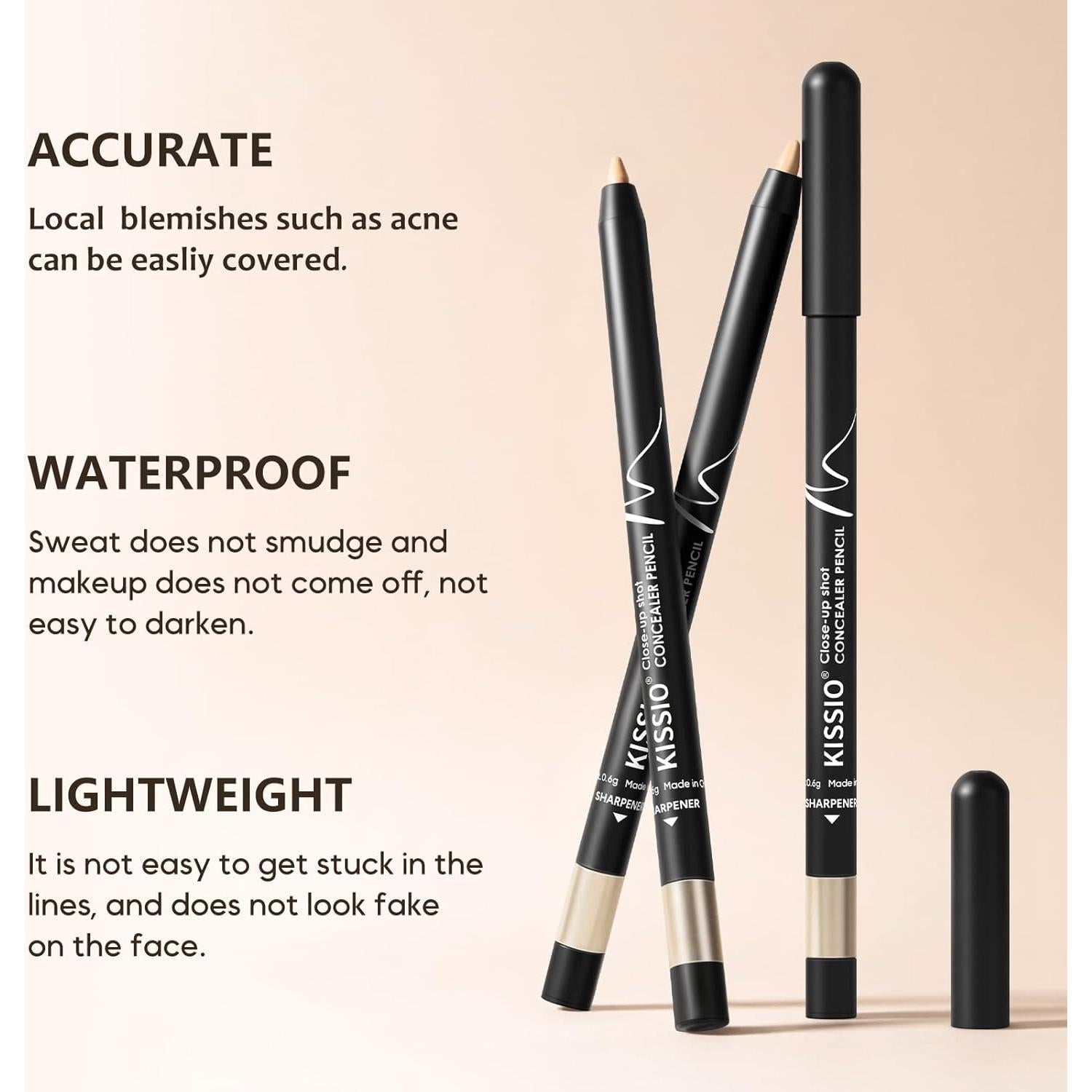 Lápiz Corrector KISSIO 04#LECHE, Cubre Ojeras y Manchas