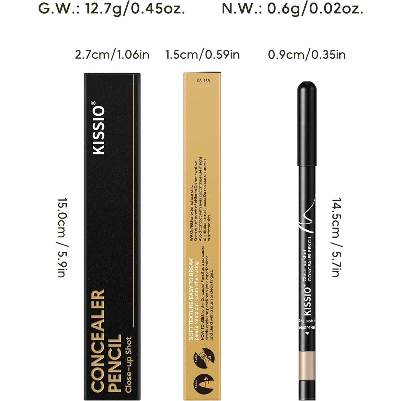 Lápiz Corrector KISSIO 04#LECHE, Cubre Ojeras y Manchas